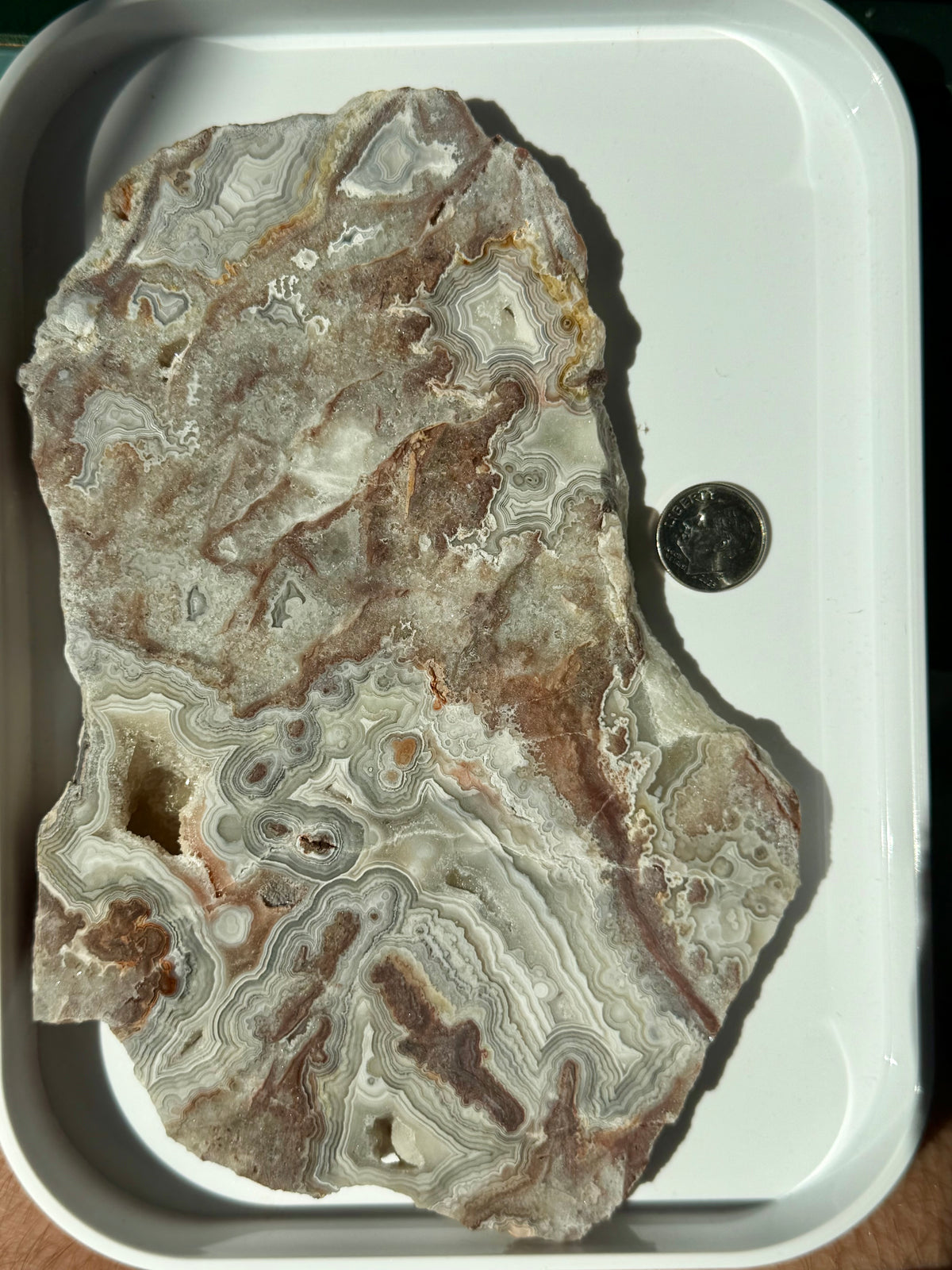 Crazy Lace Agate Slab from Mexico; 412.53 grams