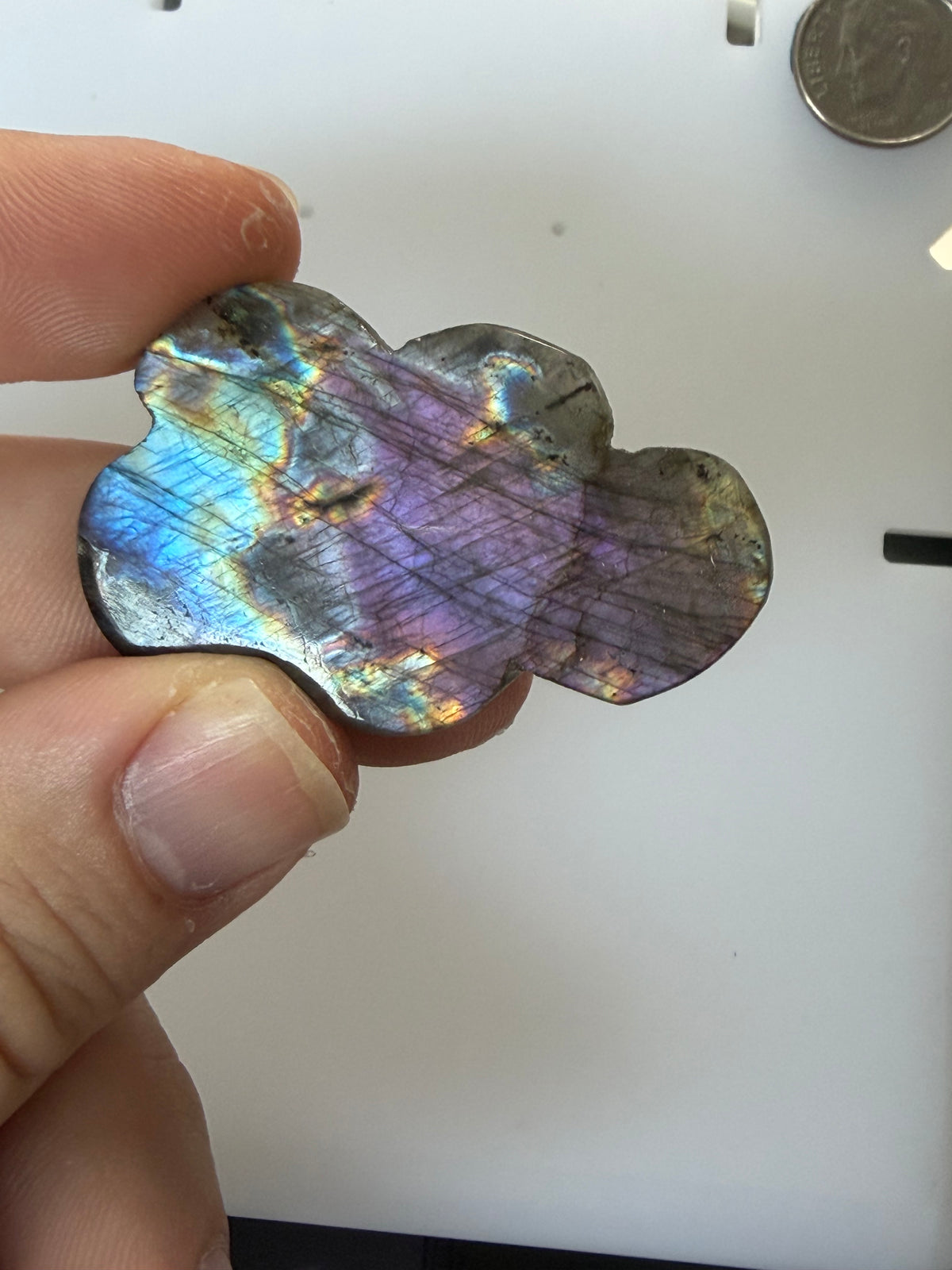 Labradorite Cabochon; Natural Untreated Madagascar Labradorite; 66.165cts