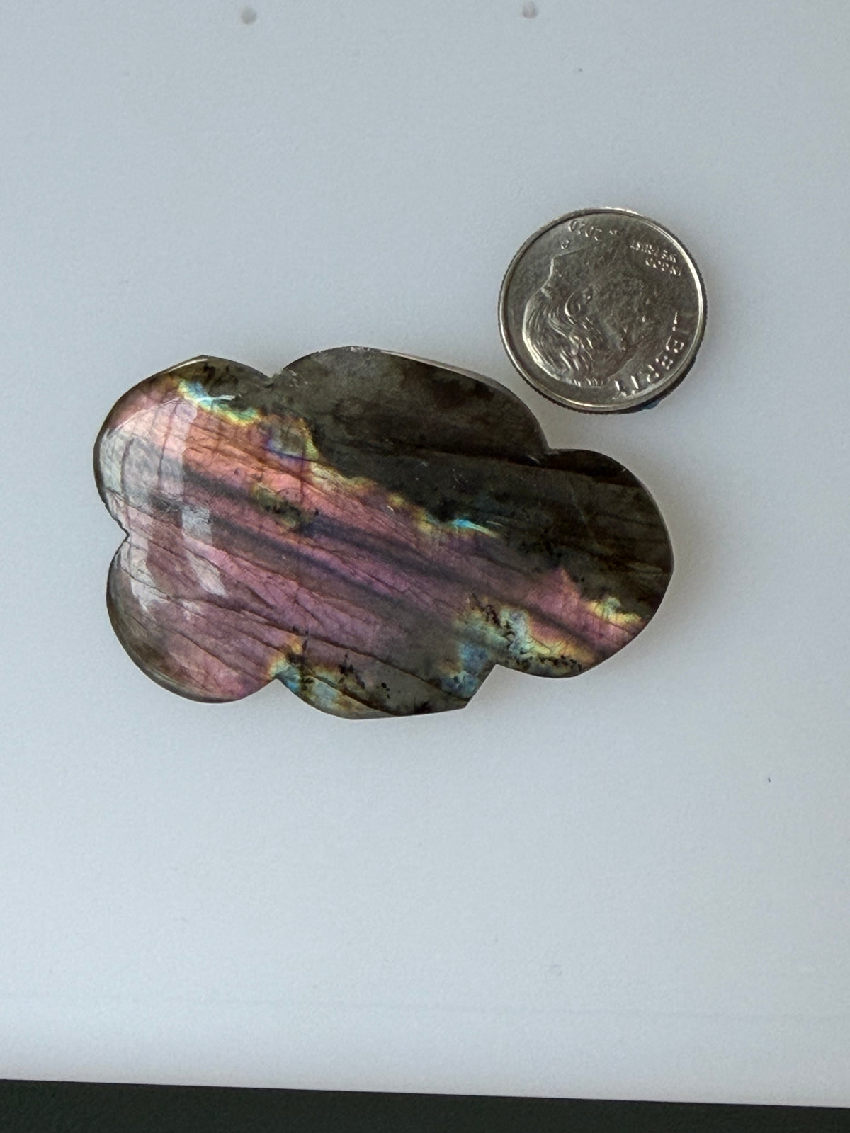 Labradorite Cabochon; Natural Untreated Madagascar Labradorite; 72.790cts