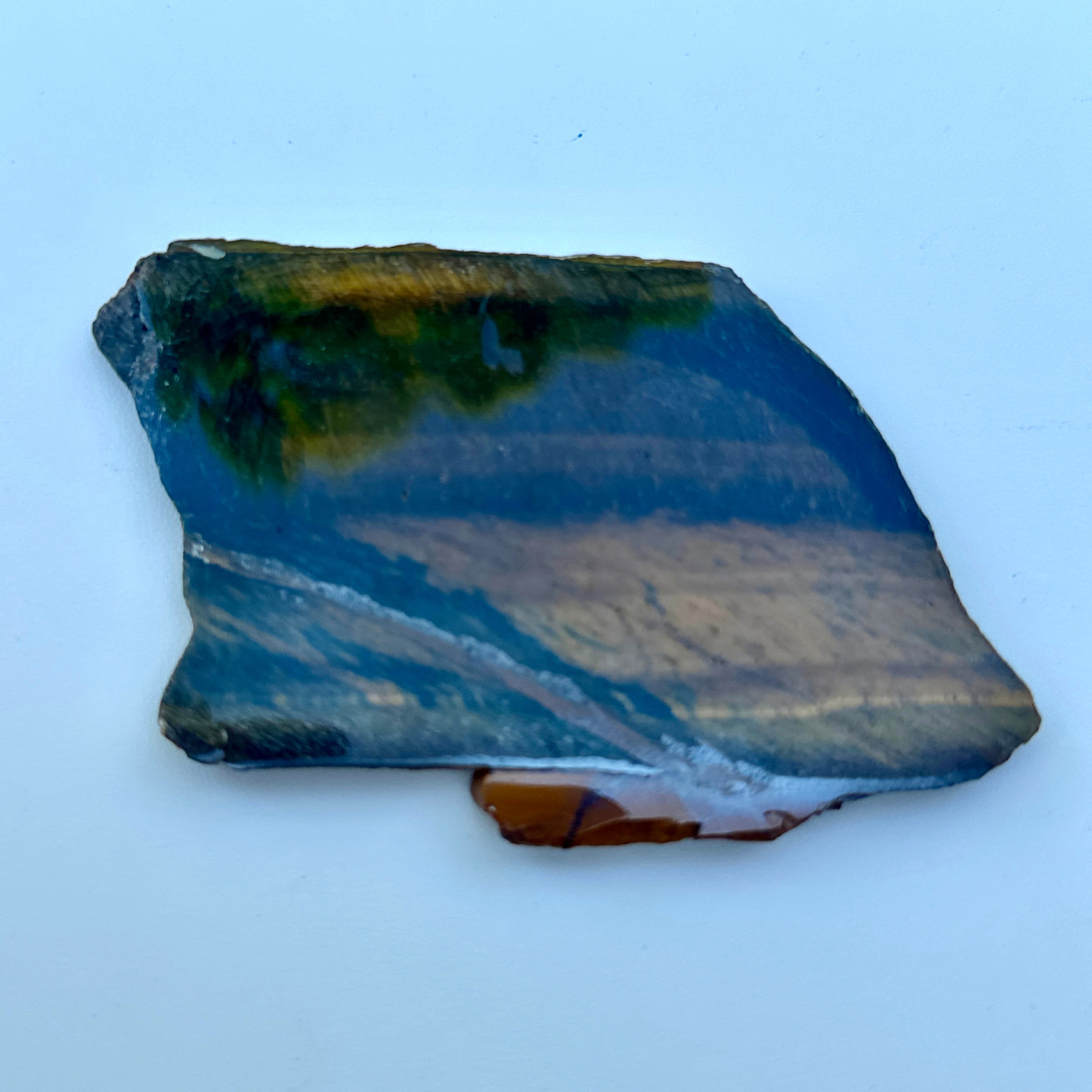 Polished Tiger Eye Slab from South Africa; 65.52 grams