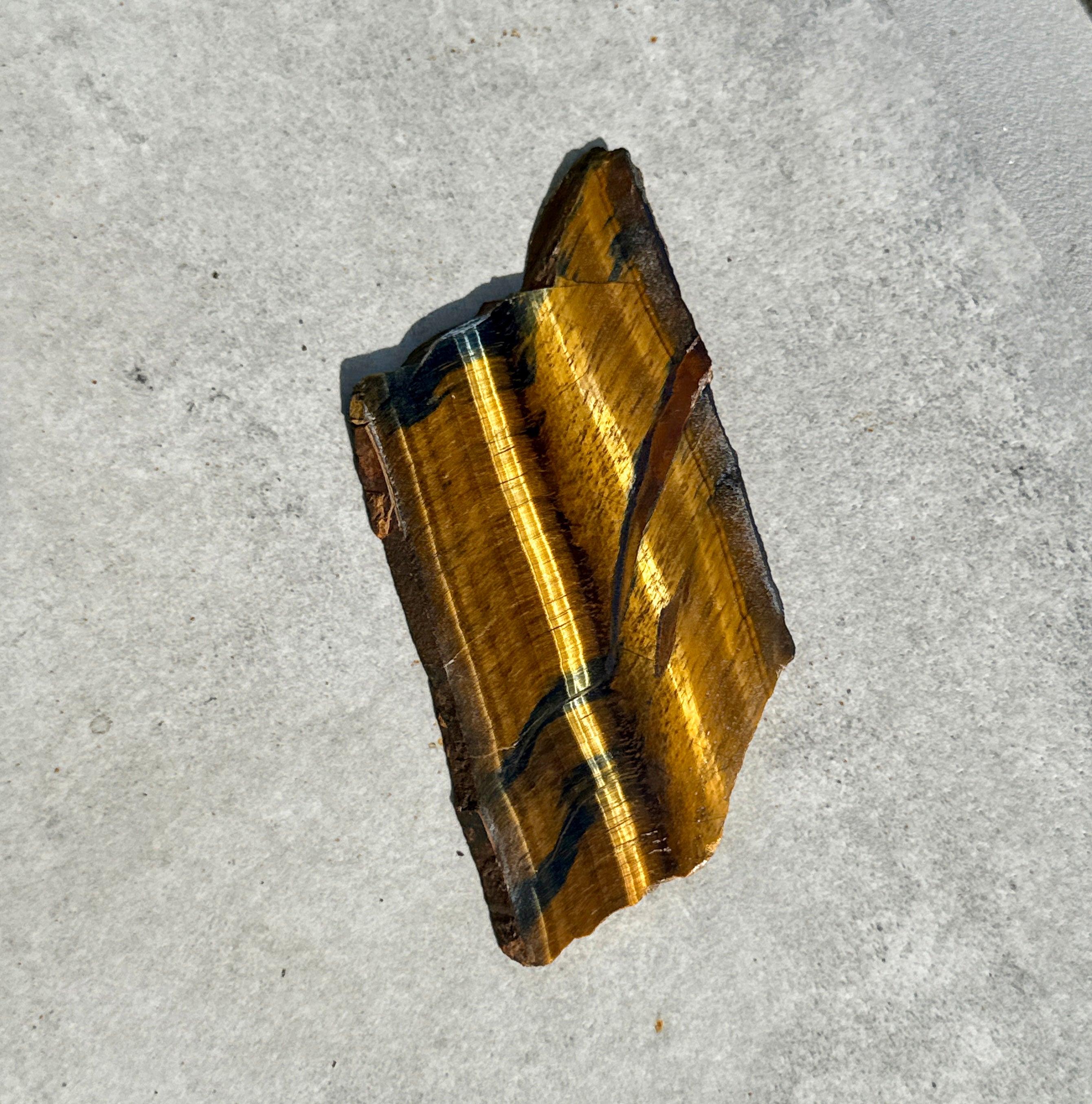 Polished Tiger Eye Slab from South Africa; 128.62 grams