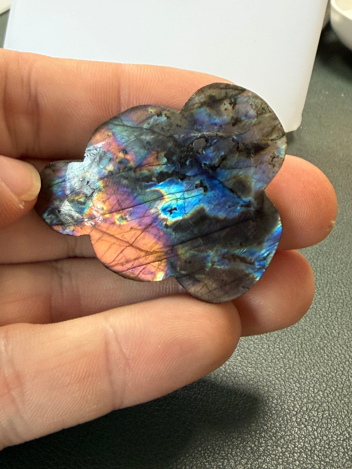 Labradorite Cabochon; Natural Untreated Madagascar Labradorite; 80.435cts