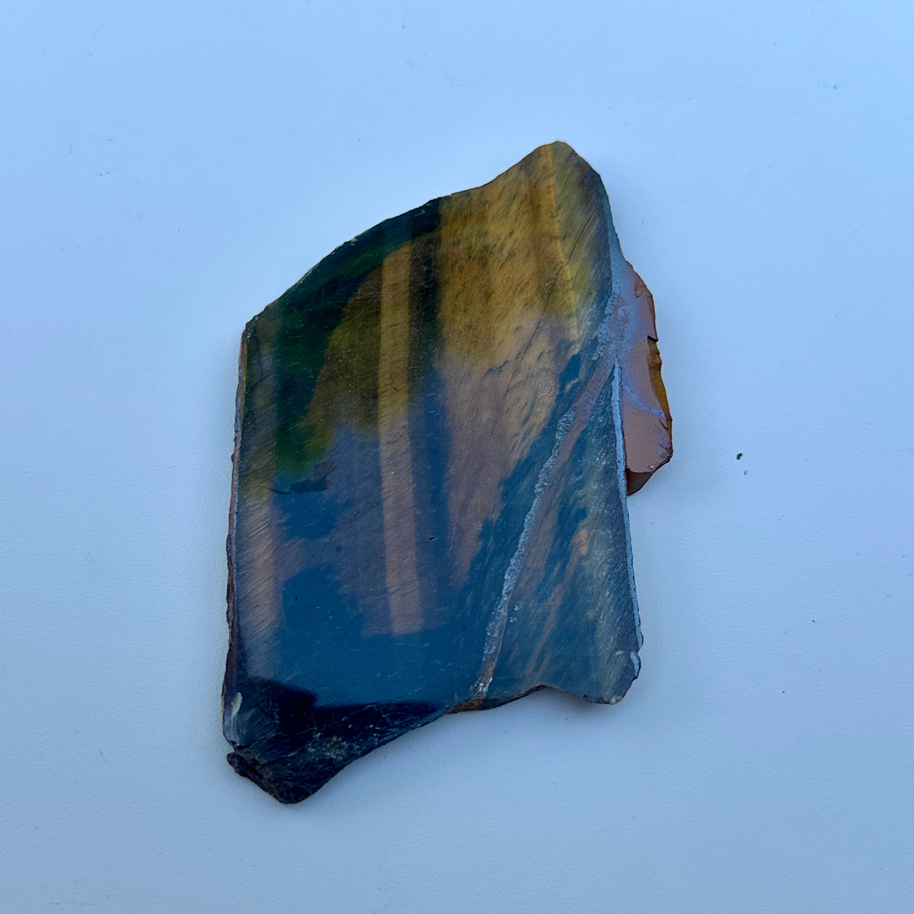 Polished Tiger Eye Slab from South Africa; 65.52 grams