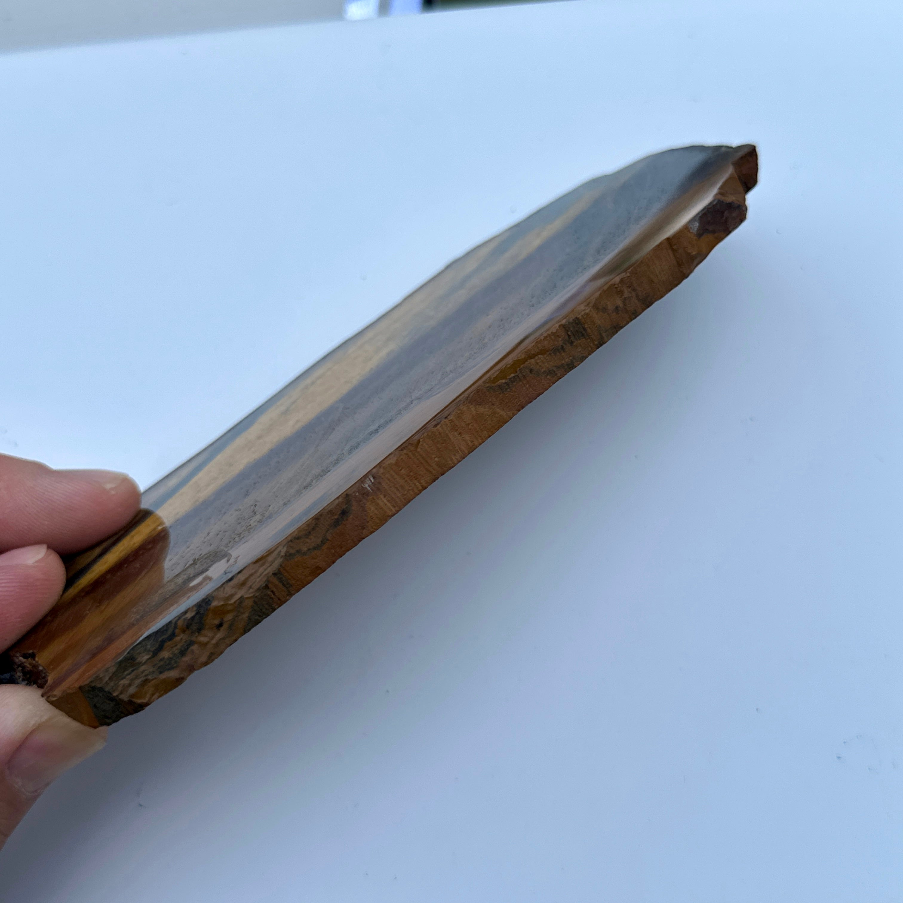 Polished Tiger Eye Slab from South Africa; 177.05 grams