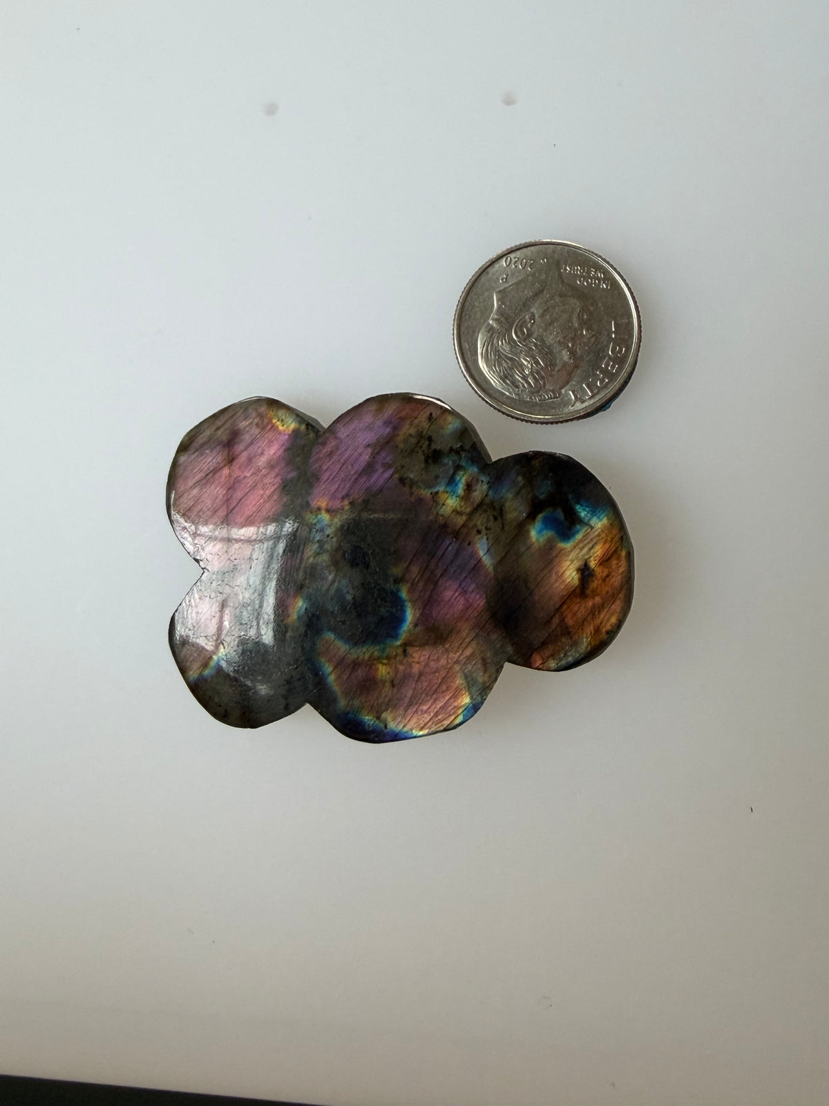 Labradorite Cabochon; Natural Untreated Madagascar Labradorite; 72.800cts