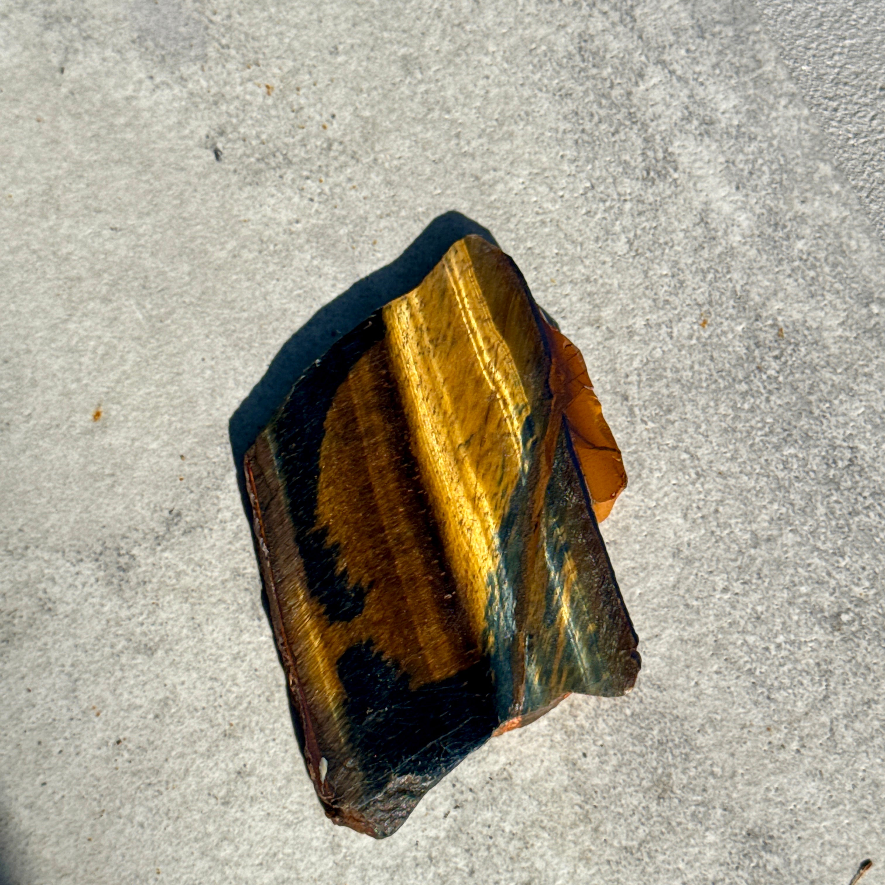 Polished Tiger Eye Slab from South Africa; 65.52 grams