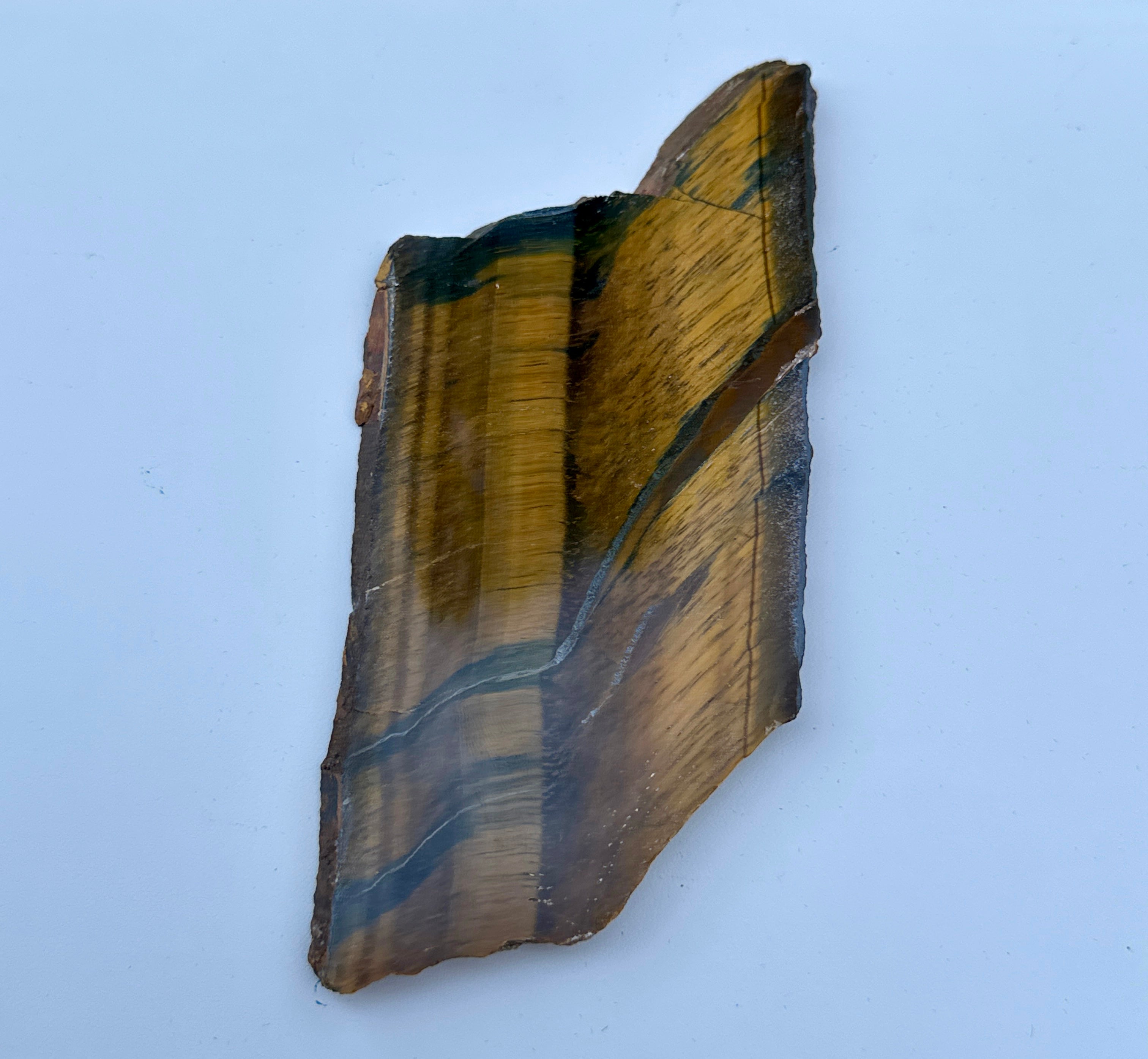 Polished Tiger Eye Slab from South Africa; 128.62 grams