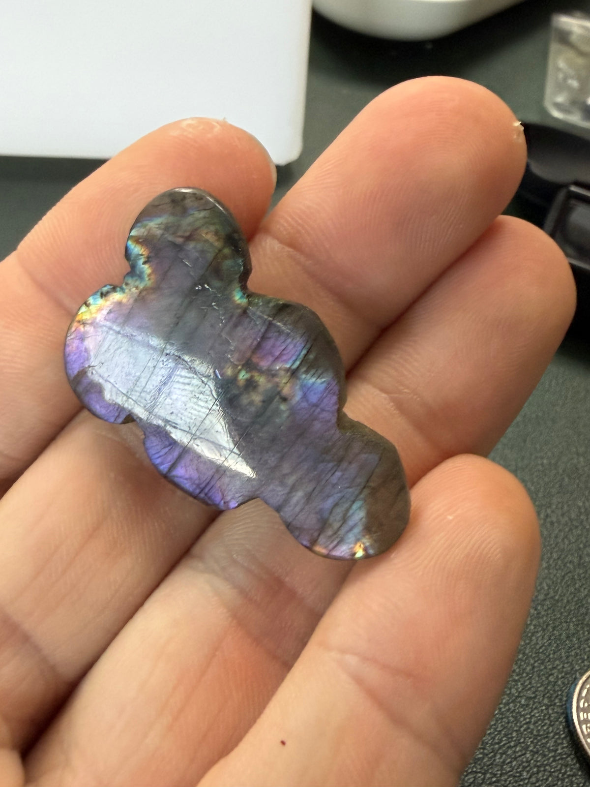 Labradorite Cabochon; Natural Untreated Madagascar Labradorite; 39.295cts