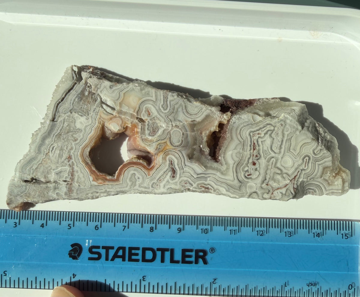 Crazy Lace Agate Slab from Mexico; 76.39 grams