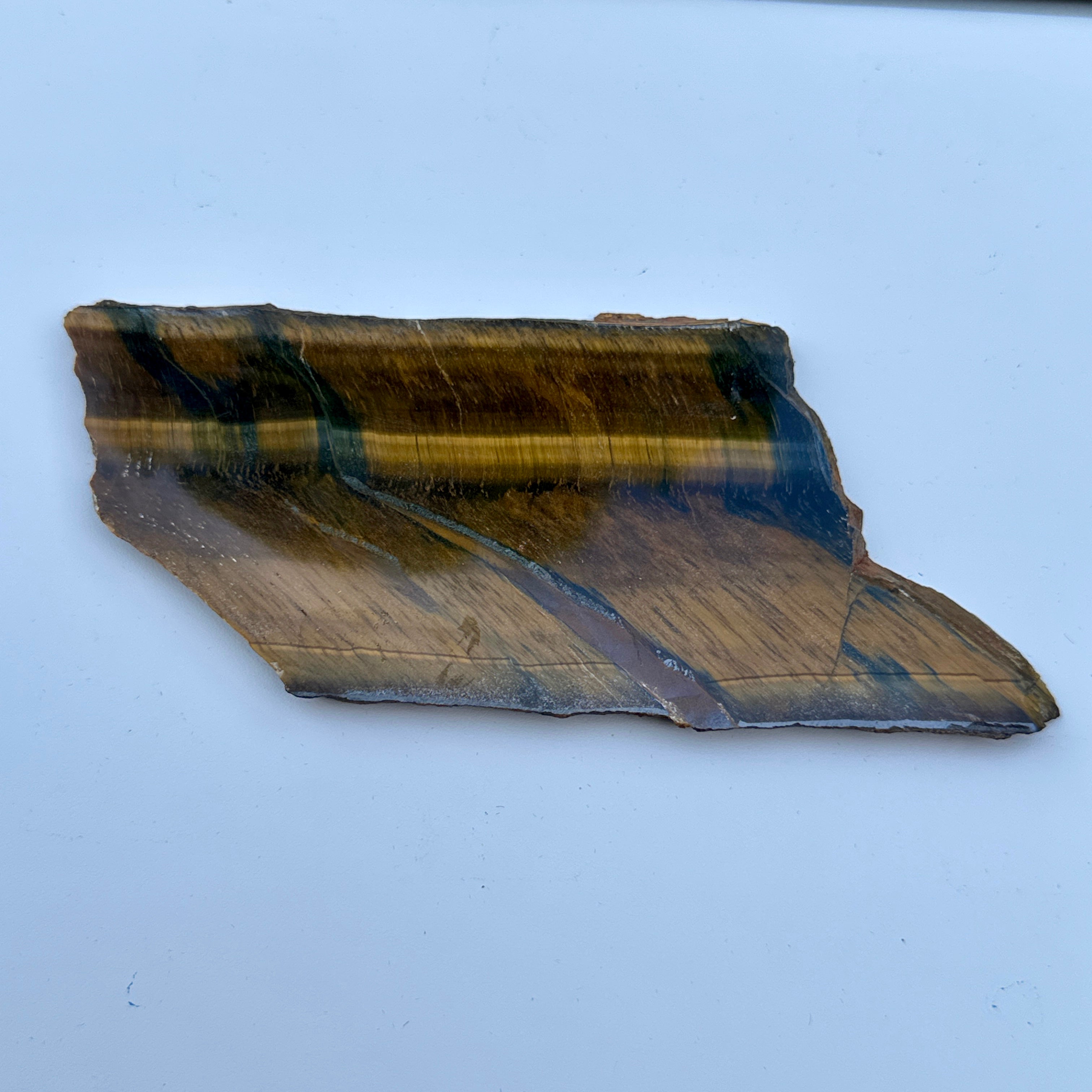Polished Tiger Eye Slab from South Africa; 128.62 grams
