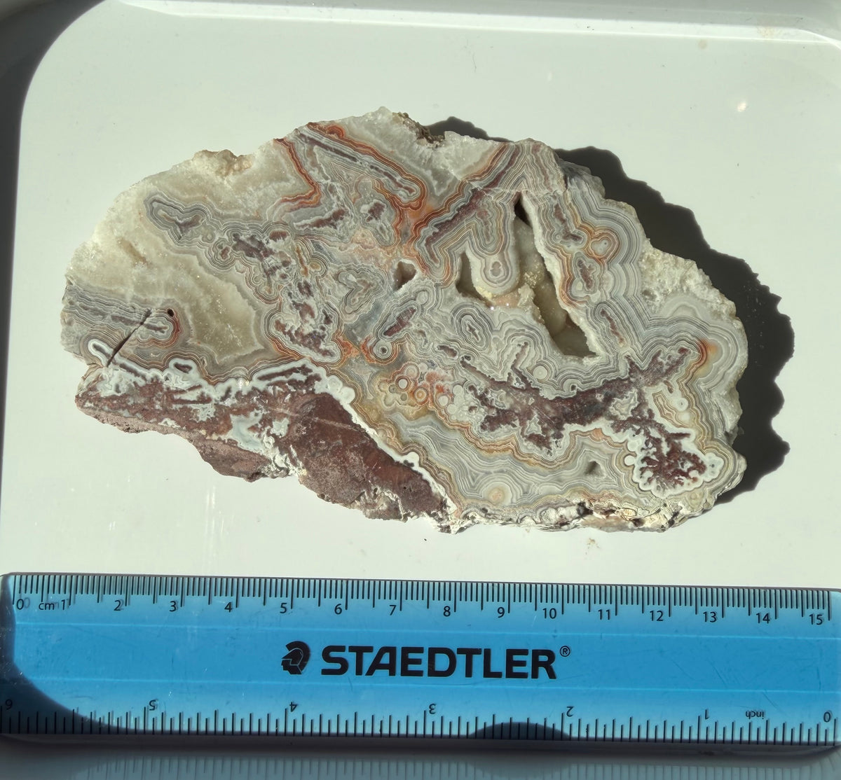 Crazy Lace Agate Slab from Mexico; 150.12 grams