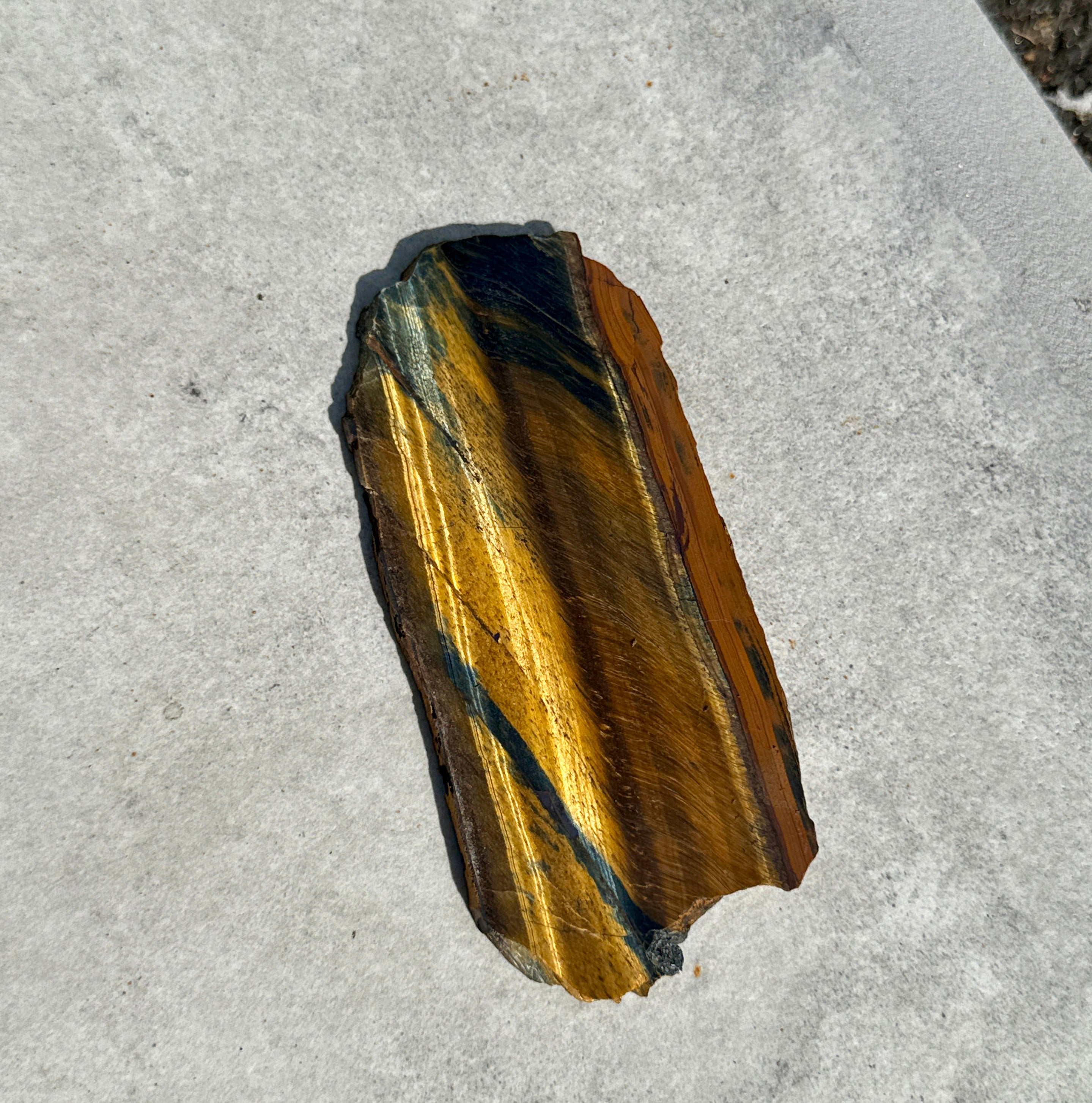 Polished Tiger Eye Slab from South Africa; 177.05 grams