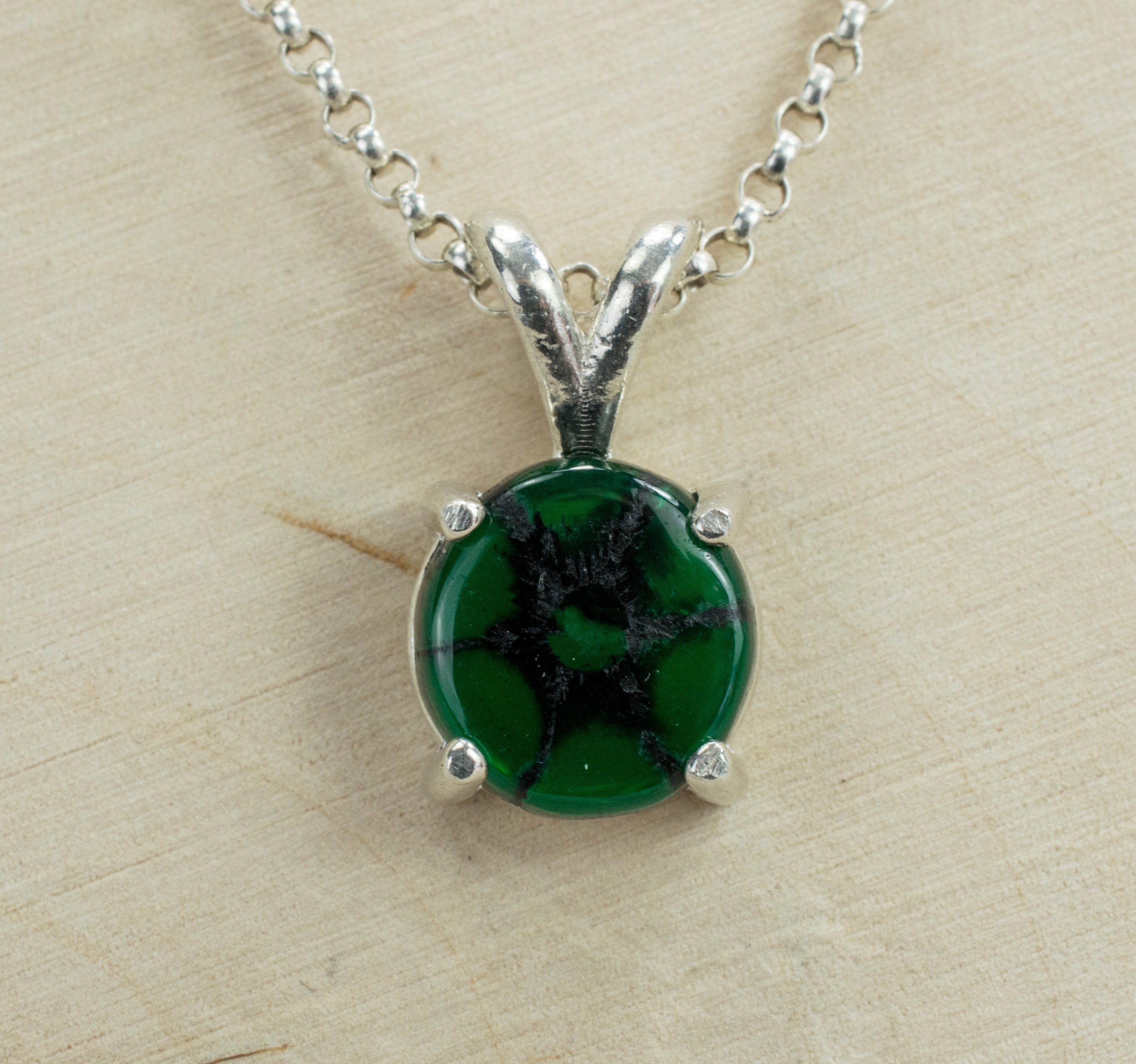 Trapiche Emerald Pendant, Genuine Untreated Colombian Emerald - Mark Oliver Gems