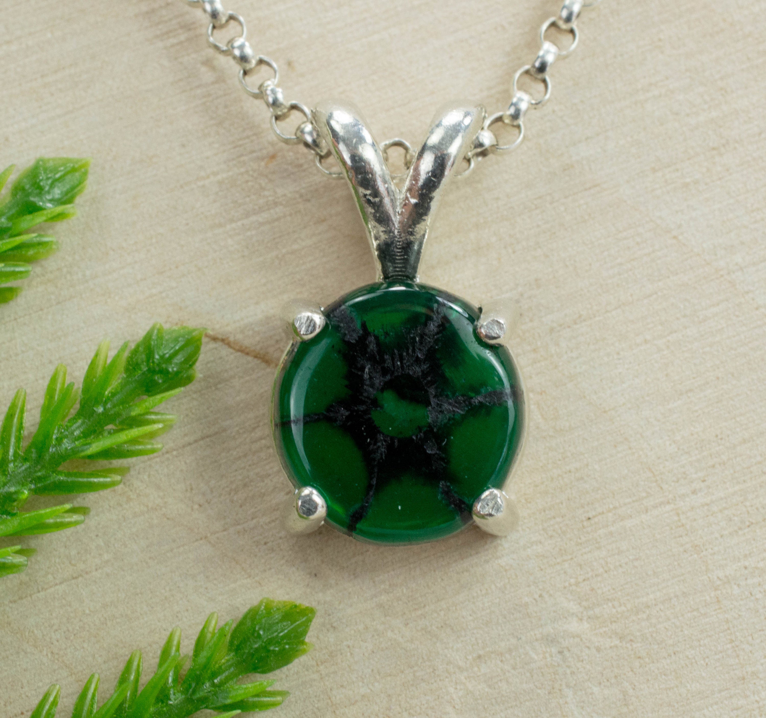 Trapiche Emerald Pendant, Genuine Untreated Colombian Emerald - Mark Oliver Gems