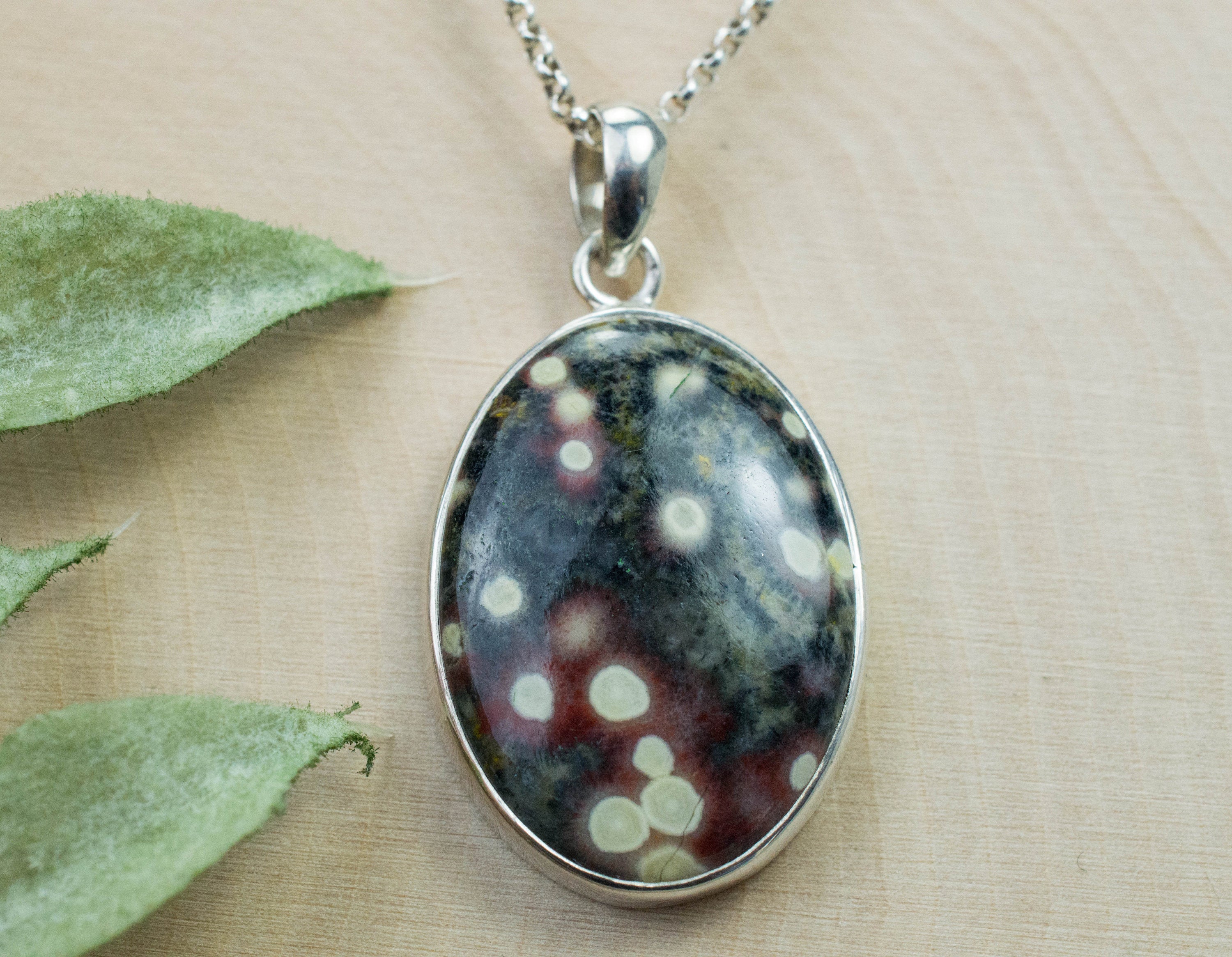 Ocean Jasper Pendant; Genuine Untreated Madagascan Jasper - Mark Oliver Gems