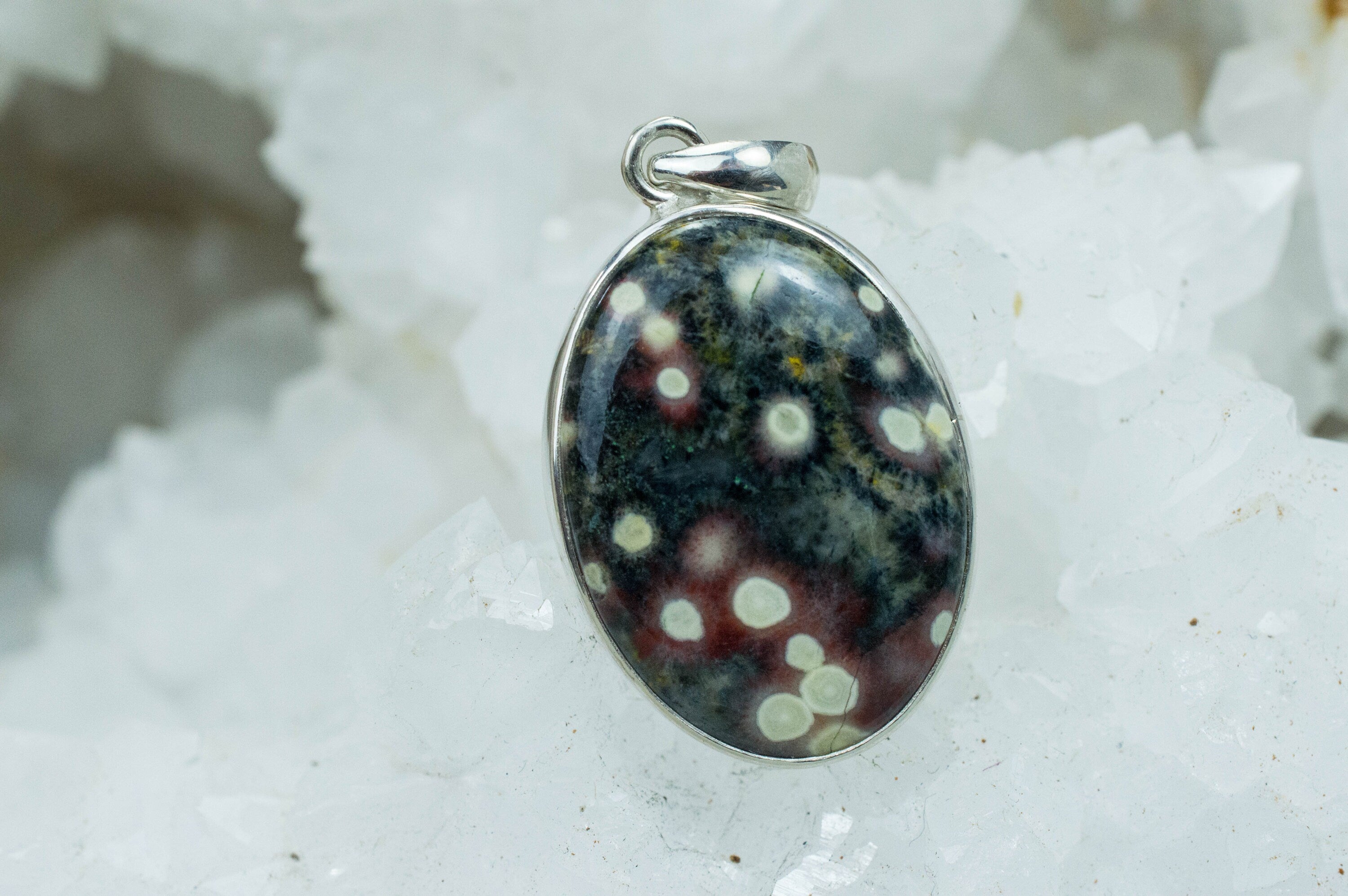 Ocean Jasper Pendant; Genuine Untreated Madagascan Jasper - Mark Oliver Gems