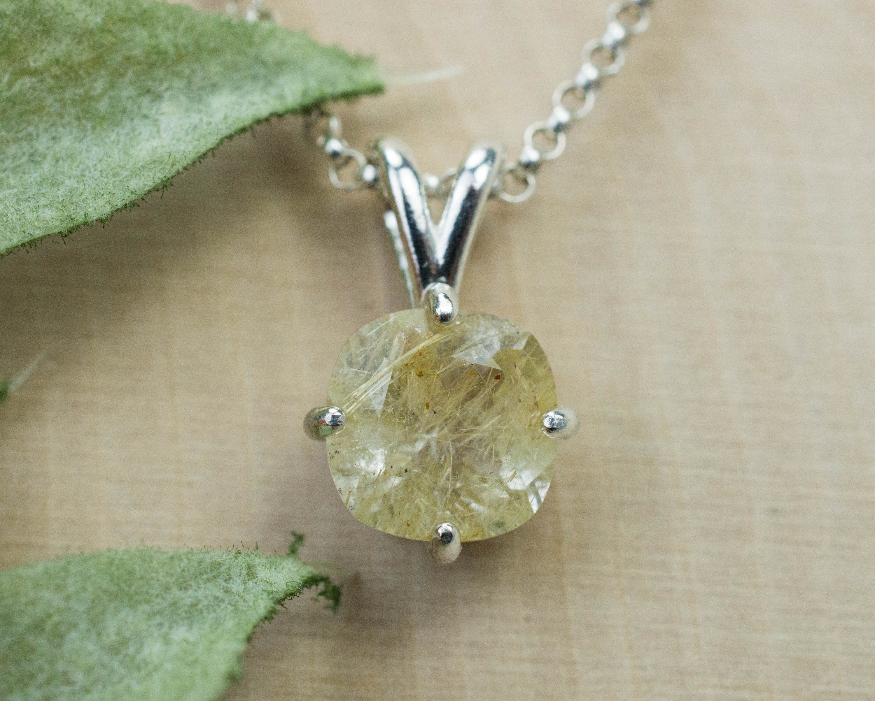 Rutilated Quartz Pendant, Natural Untreated Tanzanian Rutile Quartz; 1.920cts - Mark Oliver Gems