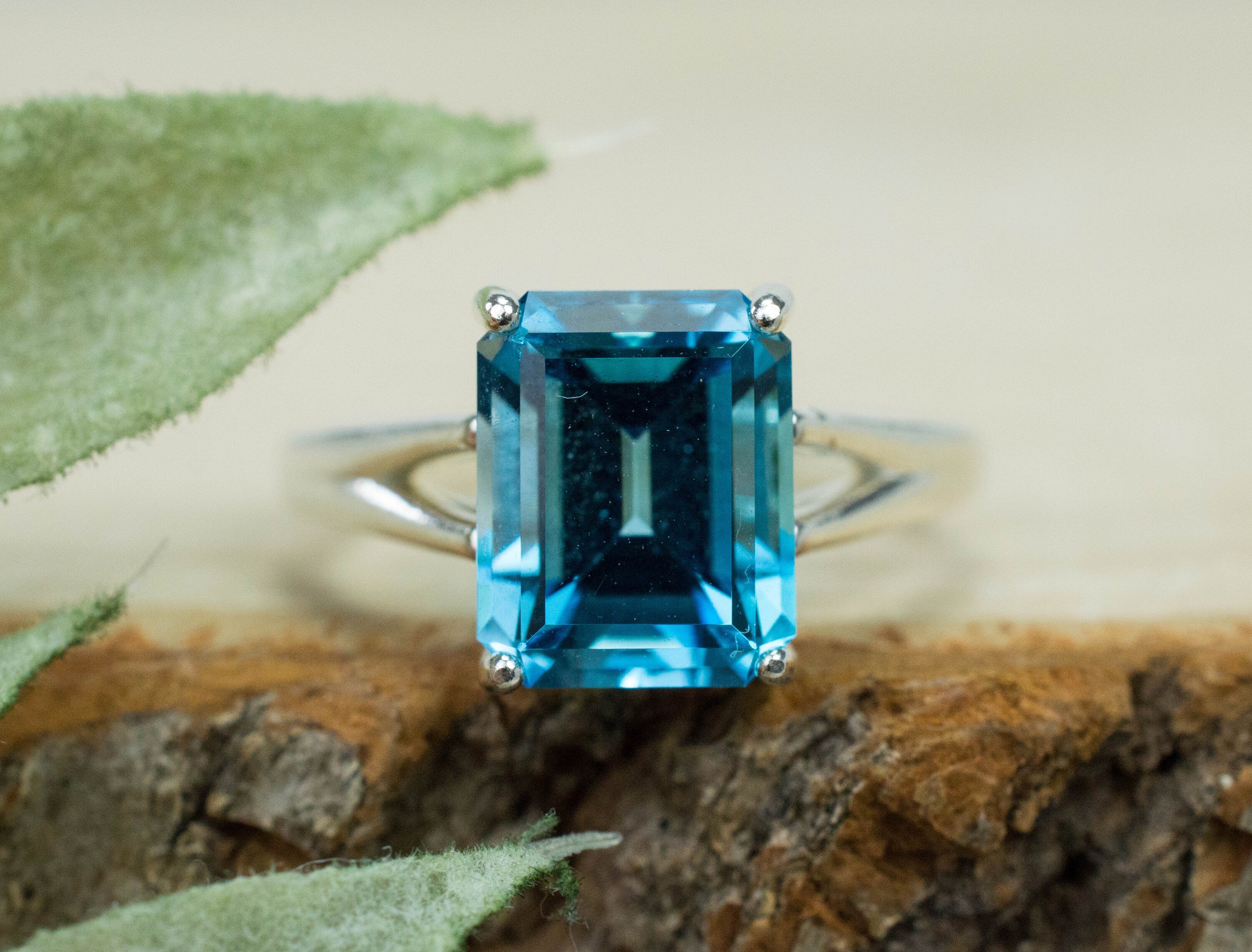 Blue Topaz Ring, Genuine Brazilian Topaz; 4.405cts - Mark Oliver Gems