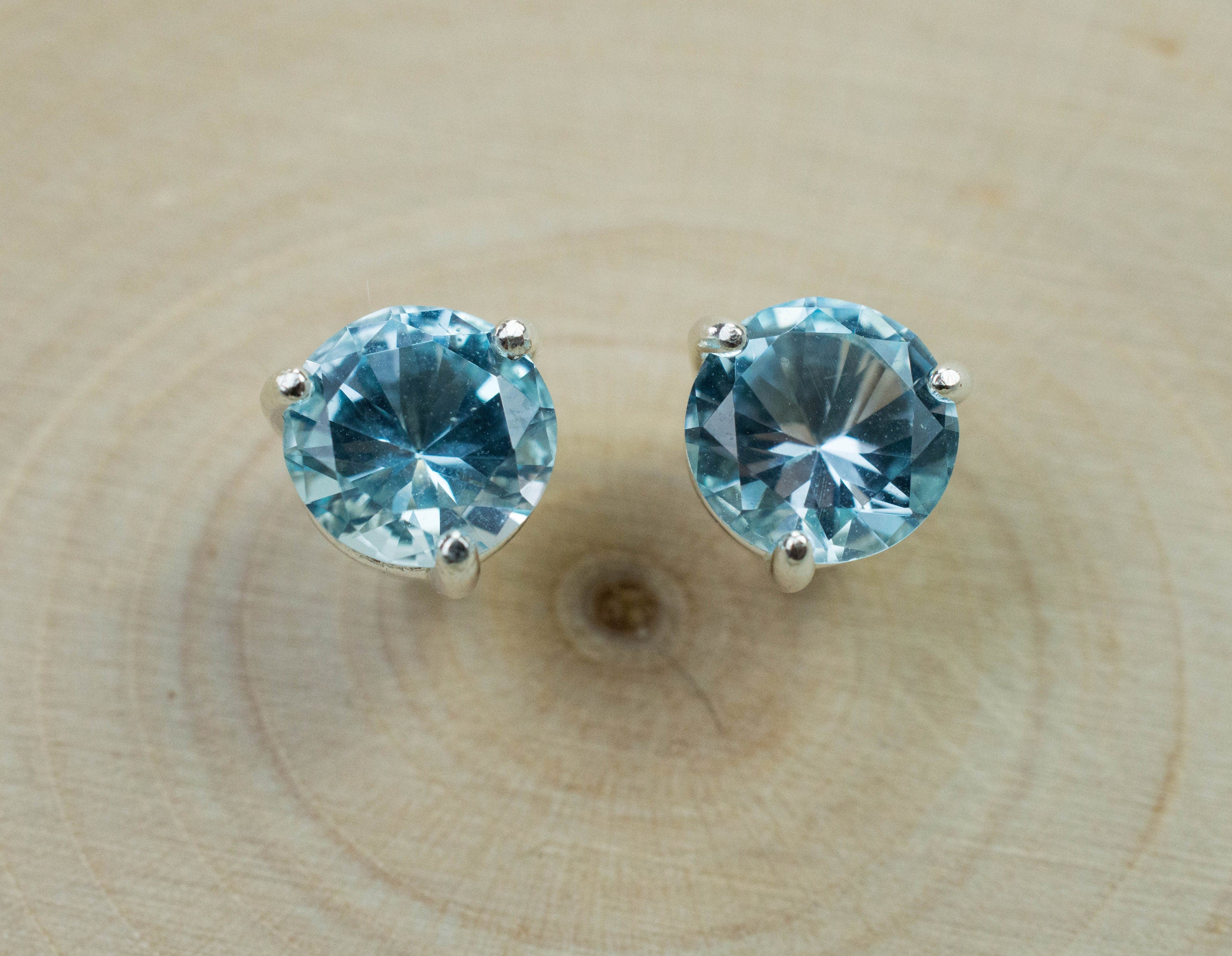 Blue Topaz Earrings; Genuine Brazilian Topaz; 2.635cts - Mark Oliver Gems