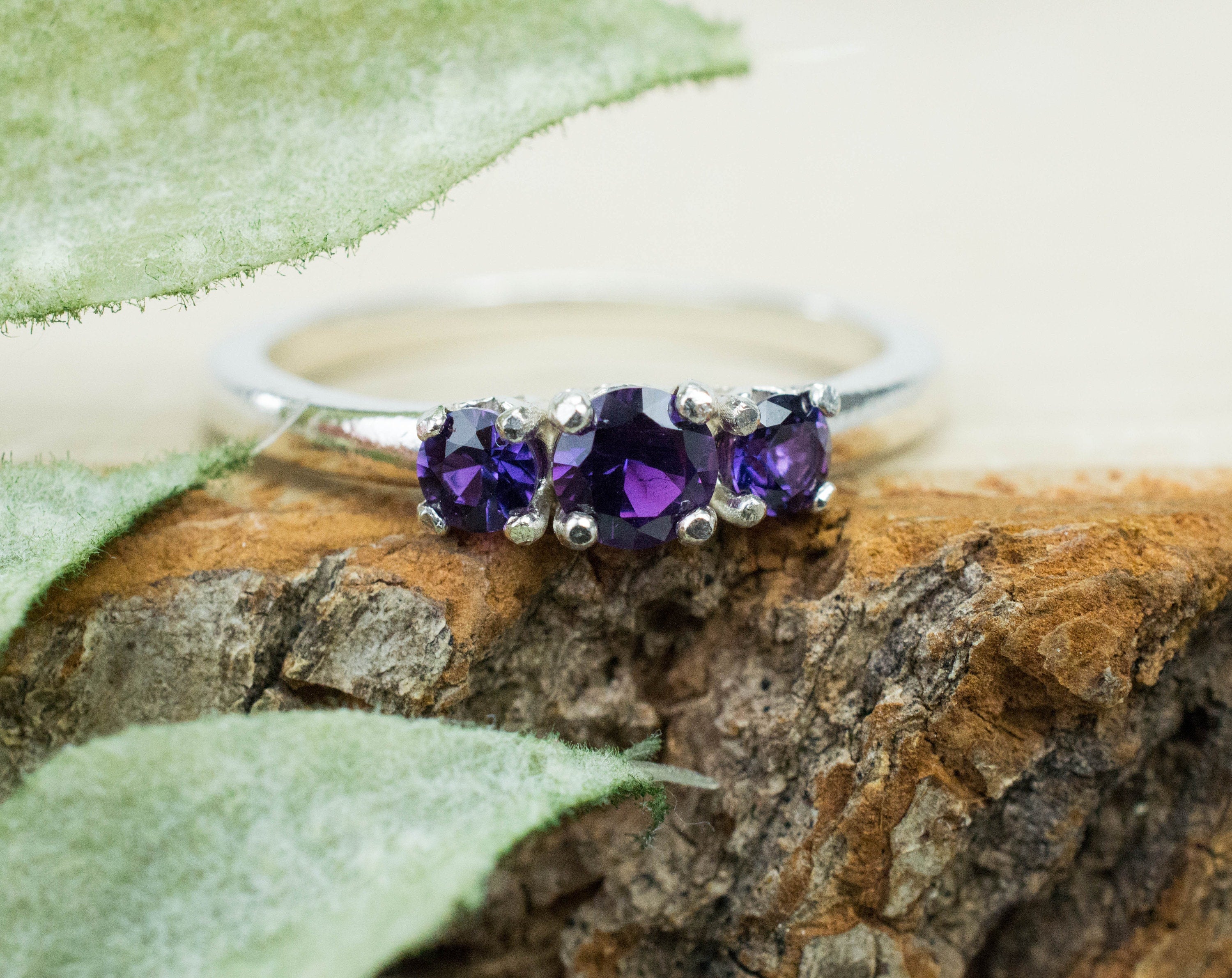 Purple Sapphire Ring, Genuine Untreated Madagascar Sapphires - Mark Oliver Gems