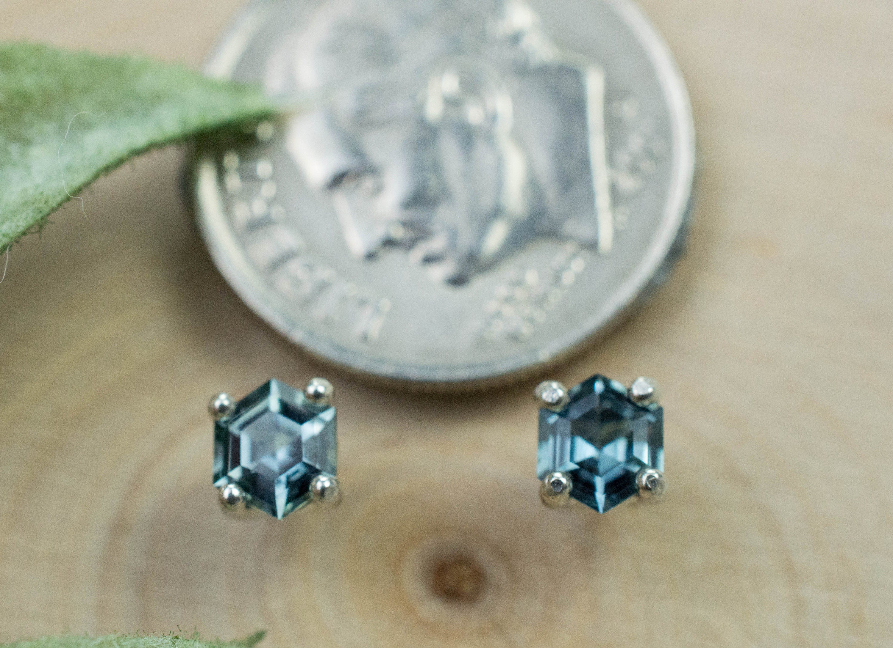 Blue Sapphire Earrings, Genuine Untreated Tanzania Sapphire; 0.630cts - Mark Oliver Gems