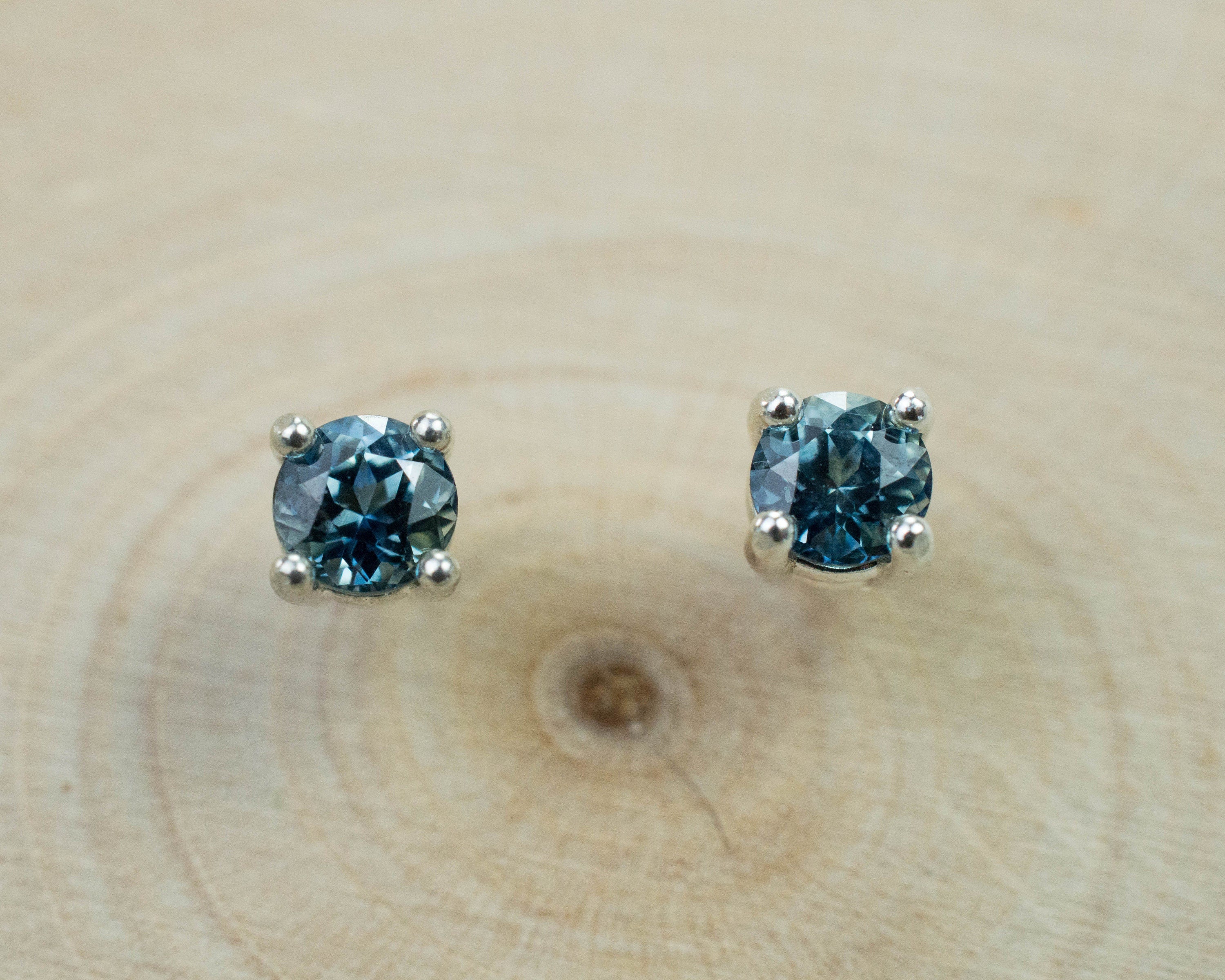 Blue Sapphire Earrings; Genuine Madagascar Sapphire; 0.630cts - Mark Oliver Gems