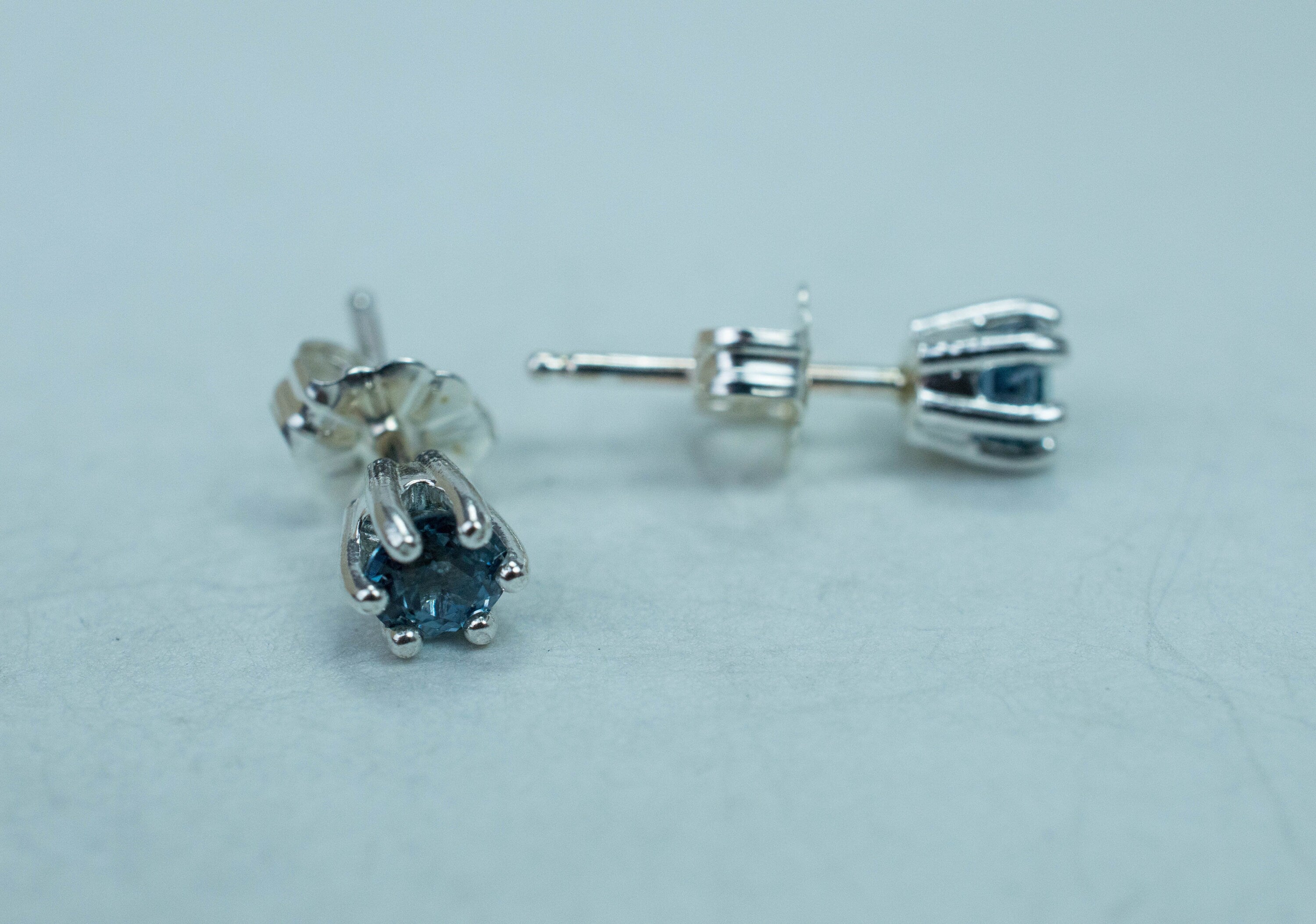 Blue Sapphire Earrings; Genuine Madagascar Sapphire; 0.680cts - Mark Oliver Gems