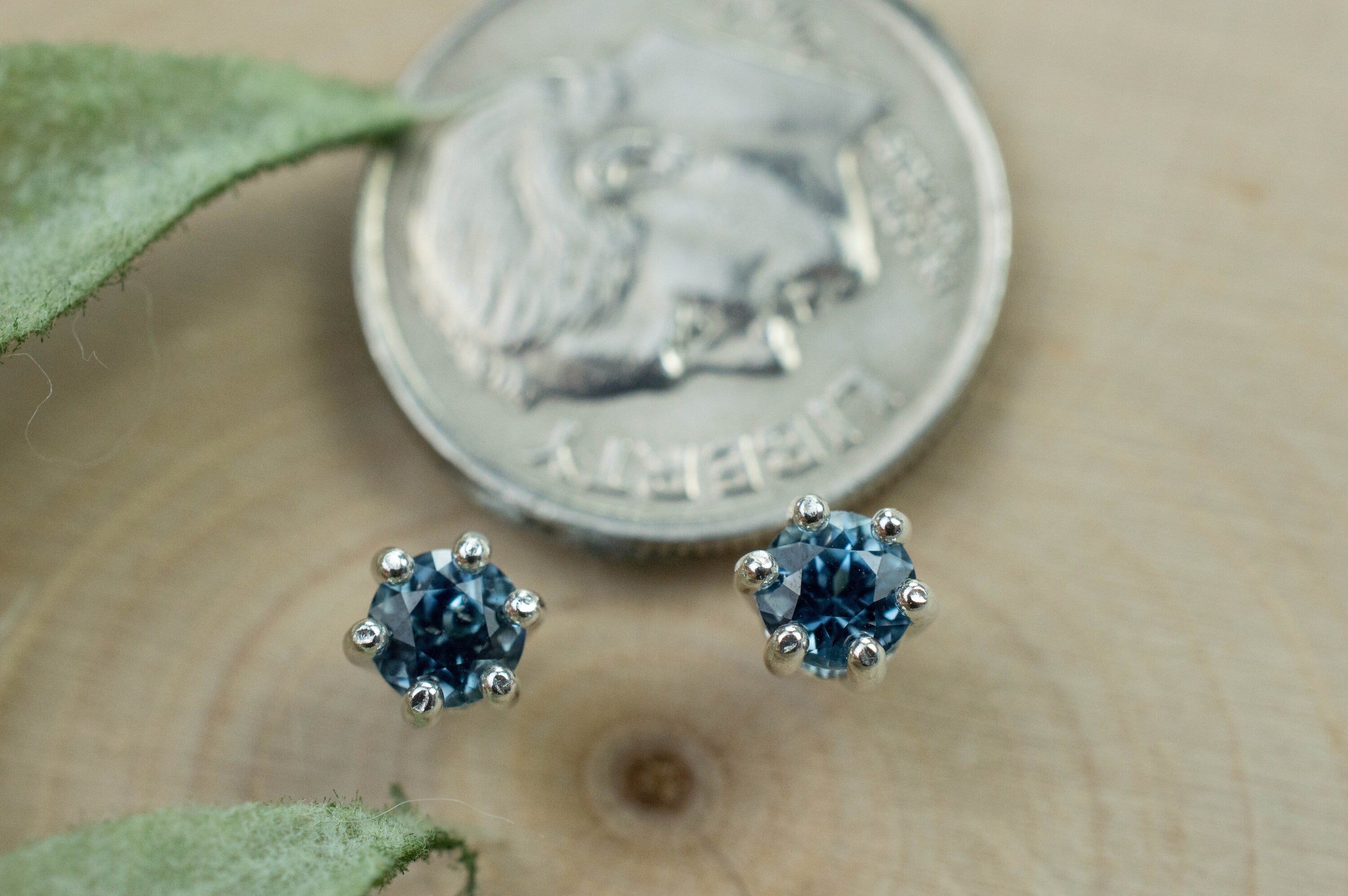 Blue Sapphire Earrings; Genuine Madagascar Sapphire; 0.680cts - Mark Oliver Gems