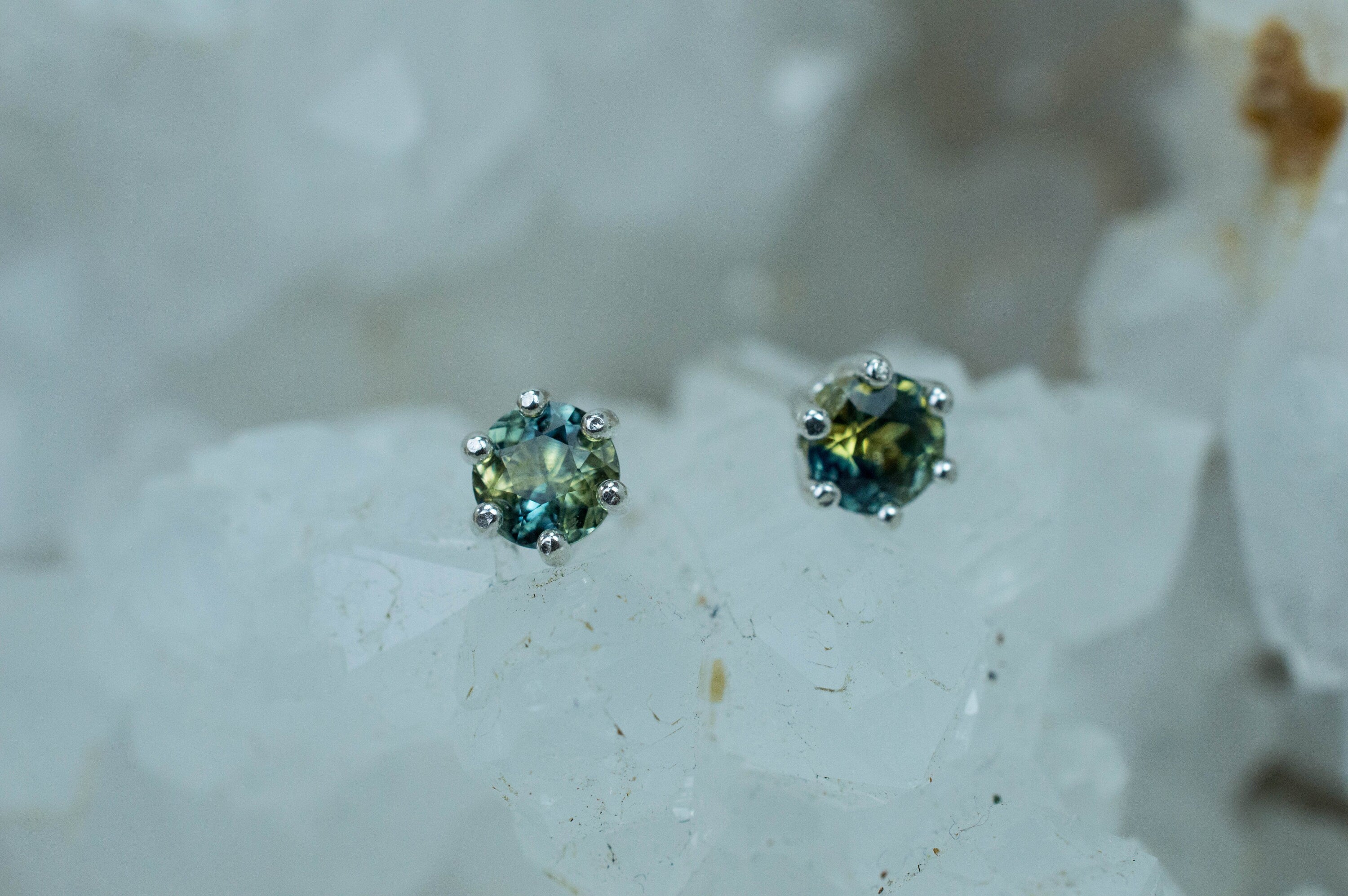 Parti Sapphire Earrings; Genuine Madagascar Sapphire; 0.770cts - Mark Oliver Gems