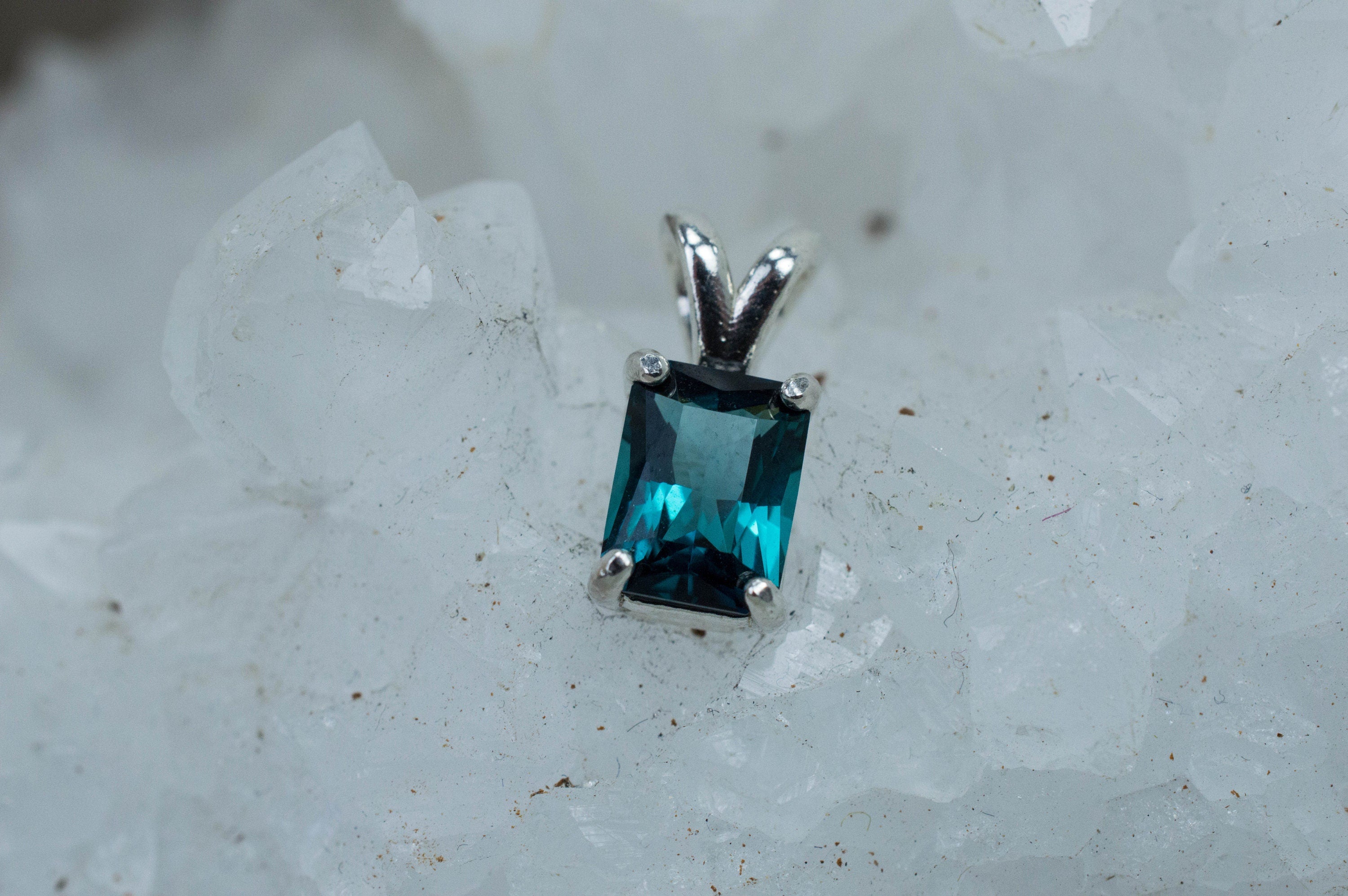 Indicolite Tourmaline Pendant, Genuine Untreated Brazilian Tourmaline; 1.305cts - Mark Oliver Gems