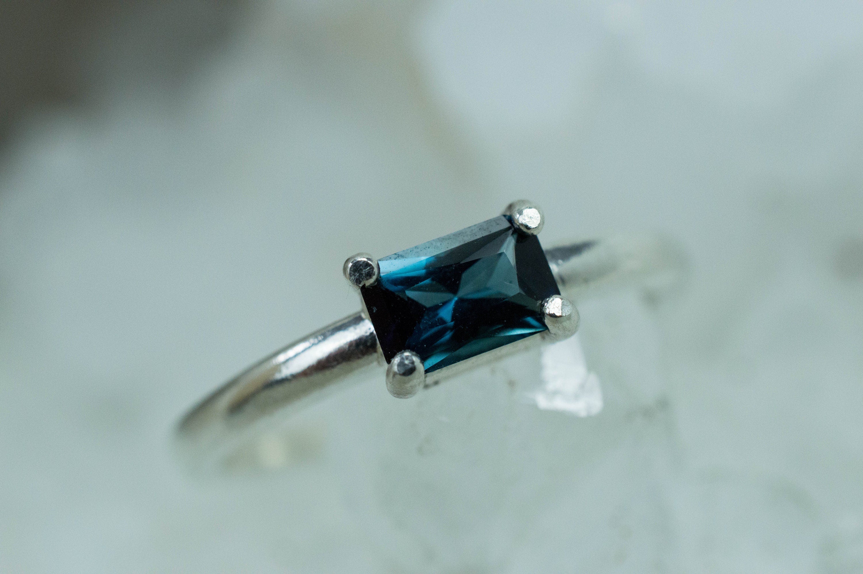 Indicolite Tourmaline Ring, Genuine Untreated Brazil Tourmaline; 0.455cts - Mark Oliver Gems