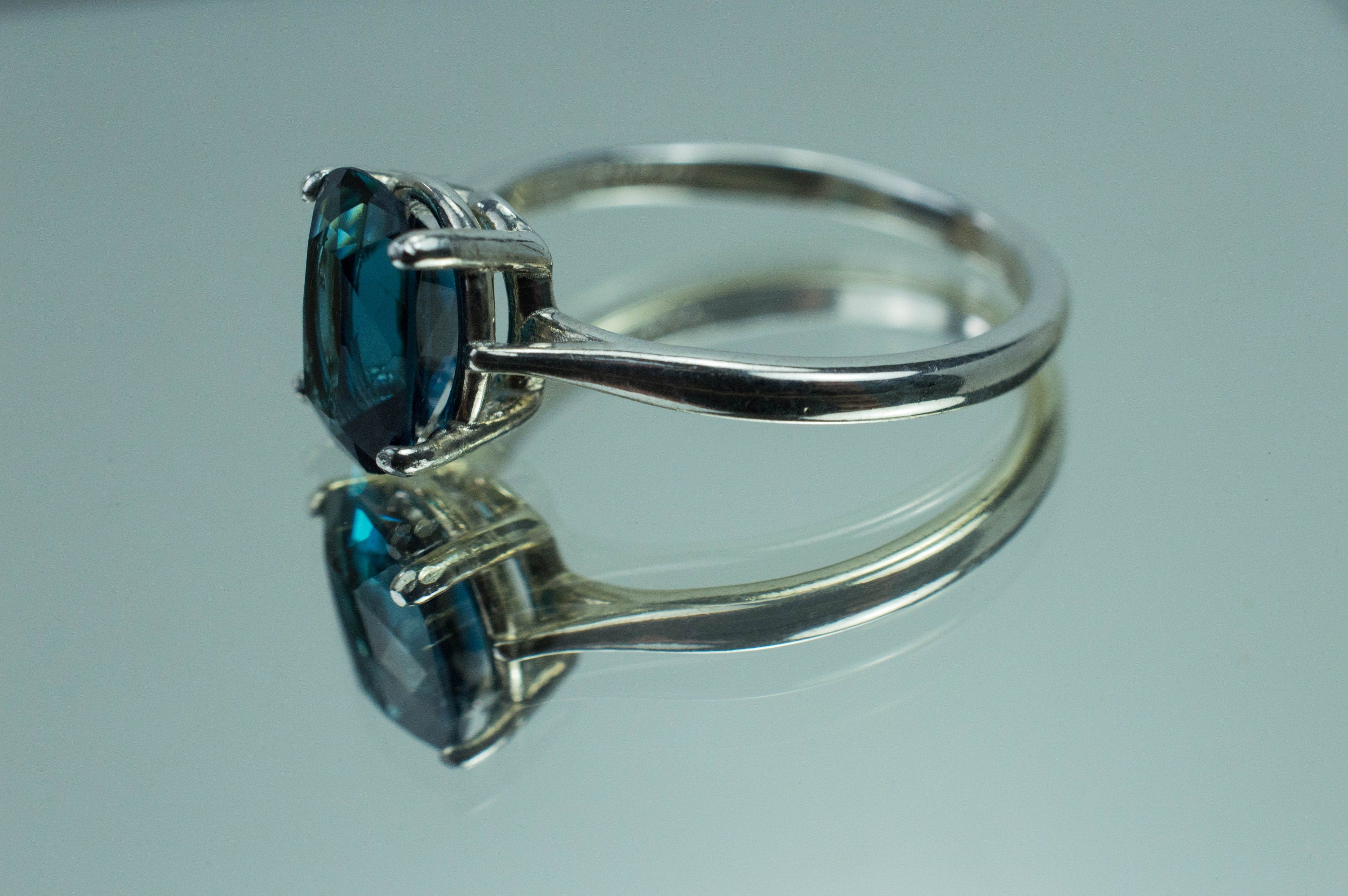 Indicolite Tourmaline Ring, Genuine Untreated Brazil Tourmaline; 1.640cts - Mark Oliver Gems