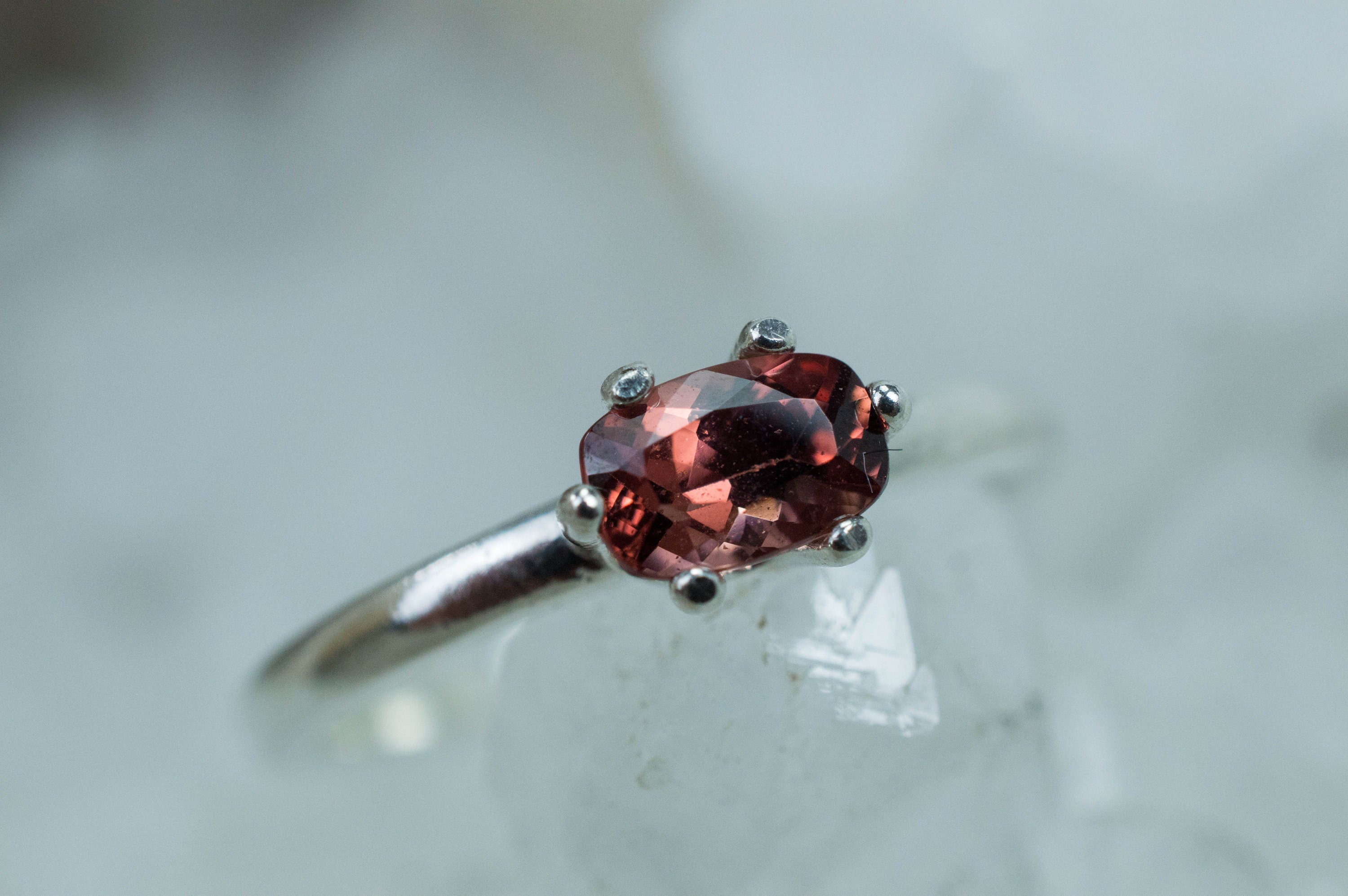 Rhodolite Garnet Ring; Genuine Untreated North Carolina Garnet; 0.620cts - Mark Oliver Gems