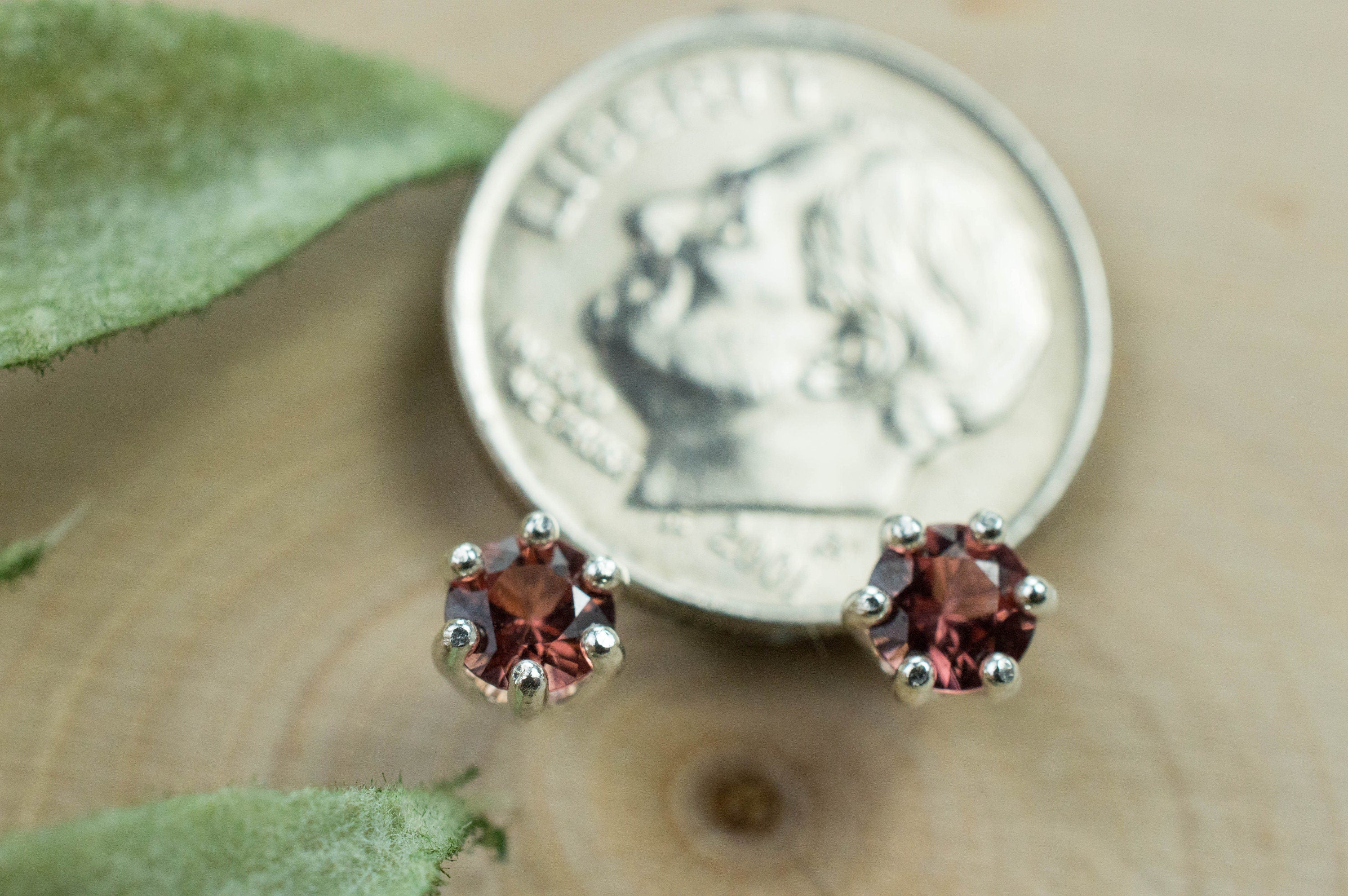 Rhodolite Garnet Earrings, Genuine Untreated North Carolina Garnet; 0.535cts - Mark Oliver Gems