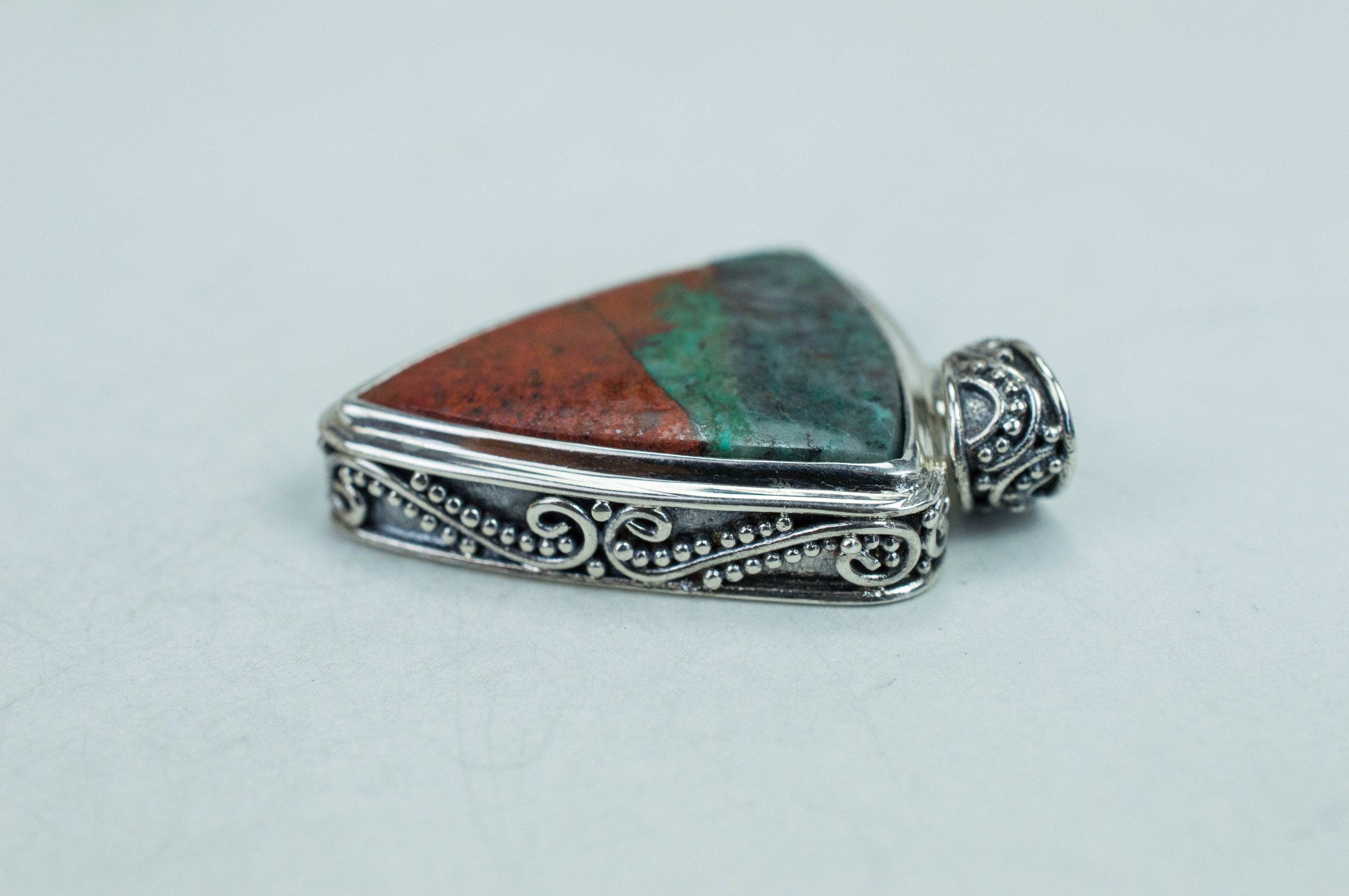 Sonora Sunset Chrysocolla Pendant; Natural Untreated Mexican Chrysocolla; Sonora Sunrise - Mark Oliver Gems