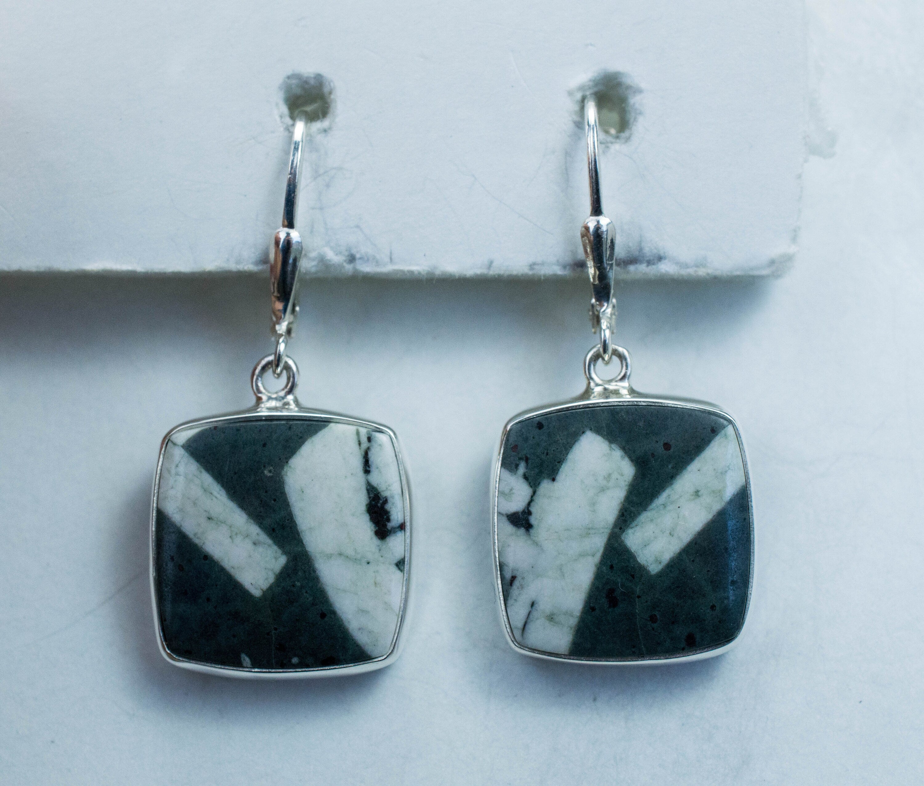 Writing Rock Earrings; Natural Untreated California Feldspar - Mark Oliver Gems