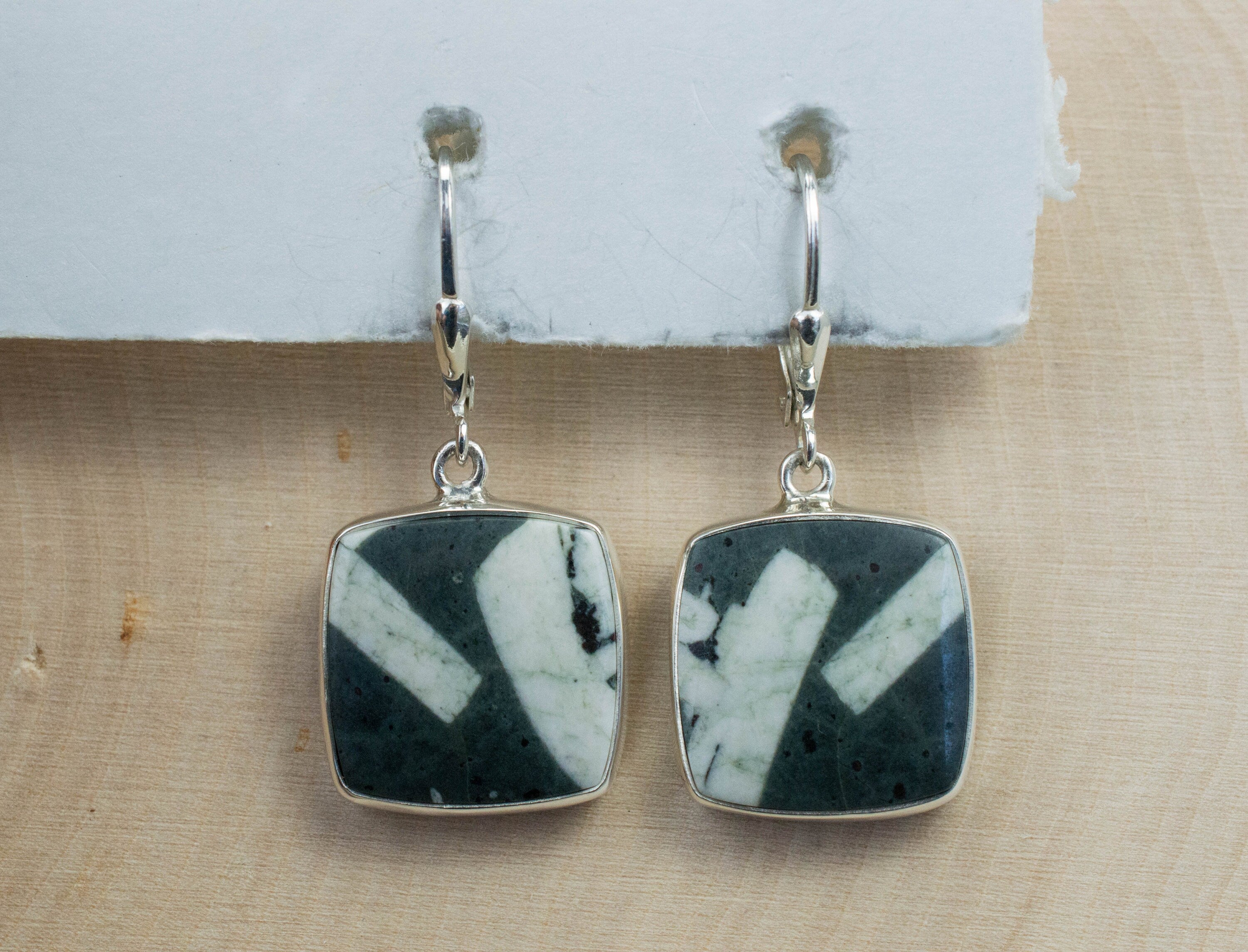 Writing Rock Earrings; Natural Untreated California Feldspar - Mark Oliver Gems