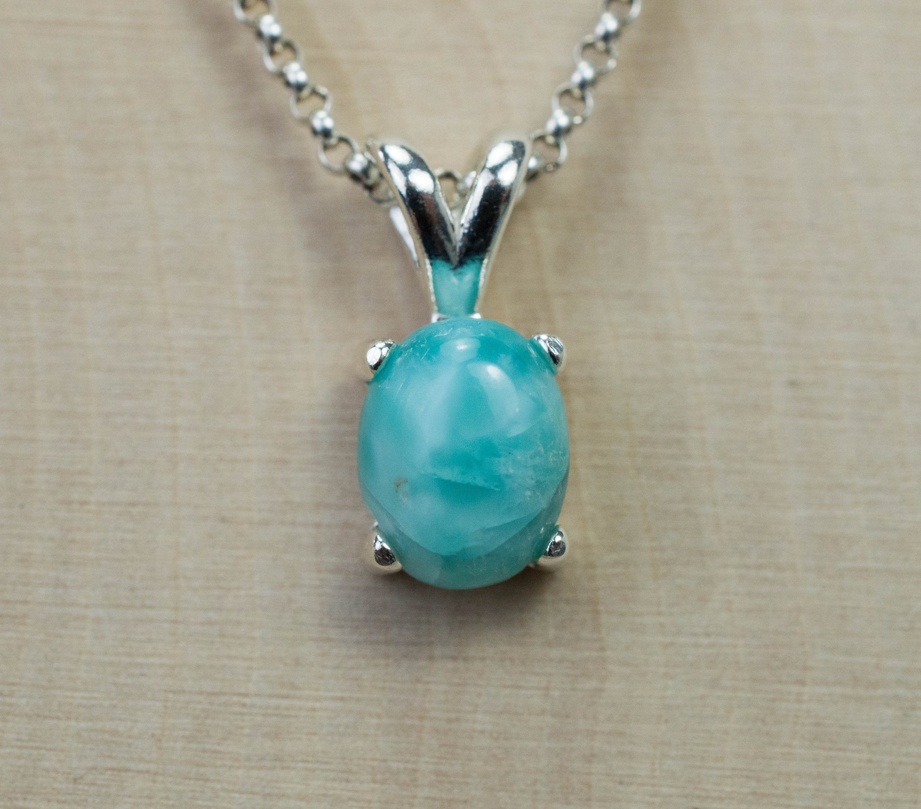 Larimar Pendant, Natural Untreated Dominican Republic Larimar; 2.405cts - Mark Oliver Gems