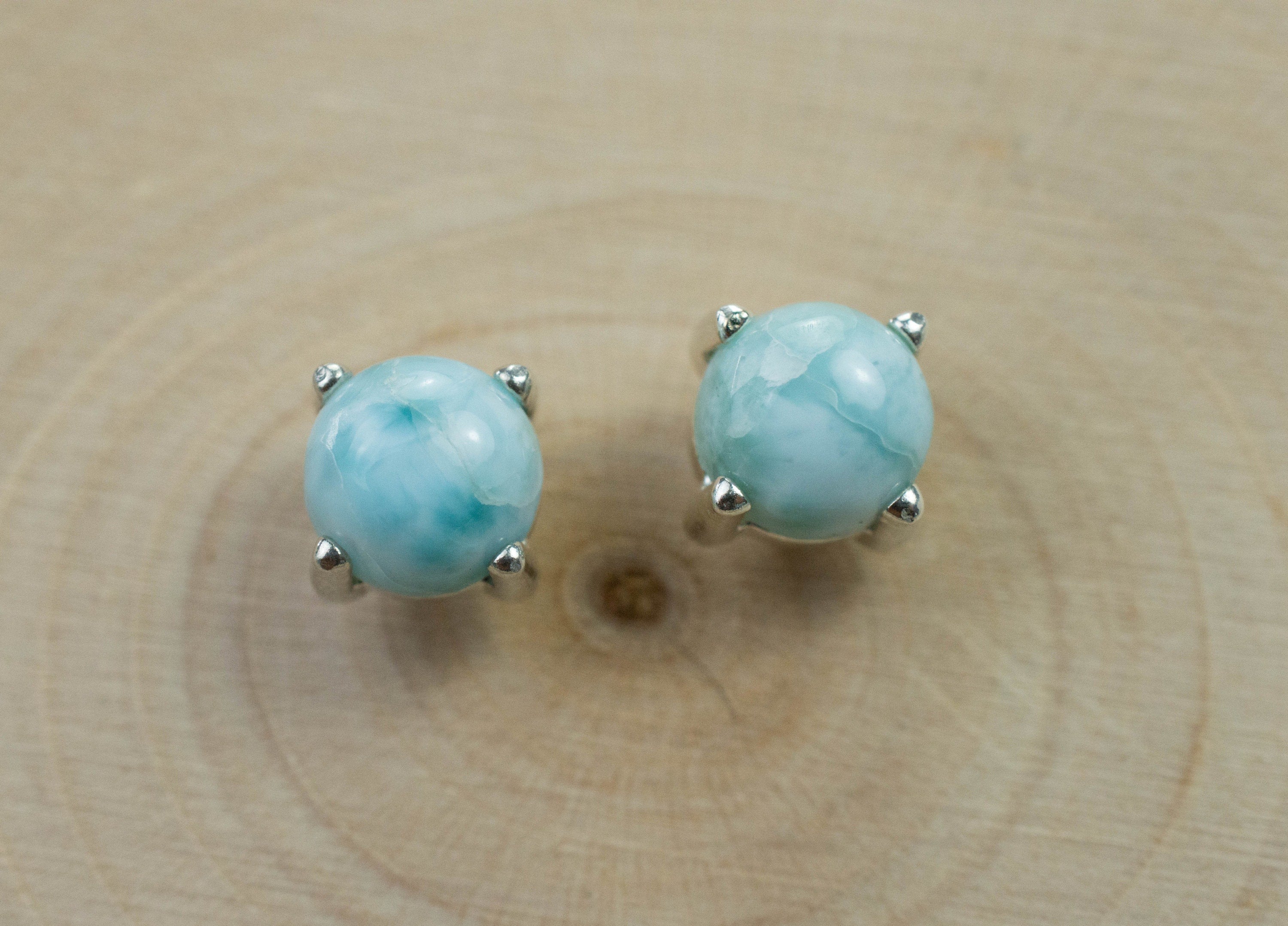 Larimar Earrings; Genuine Untreated Dominican Republic Larimar; 2.375cts - Mark Oliver Gems