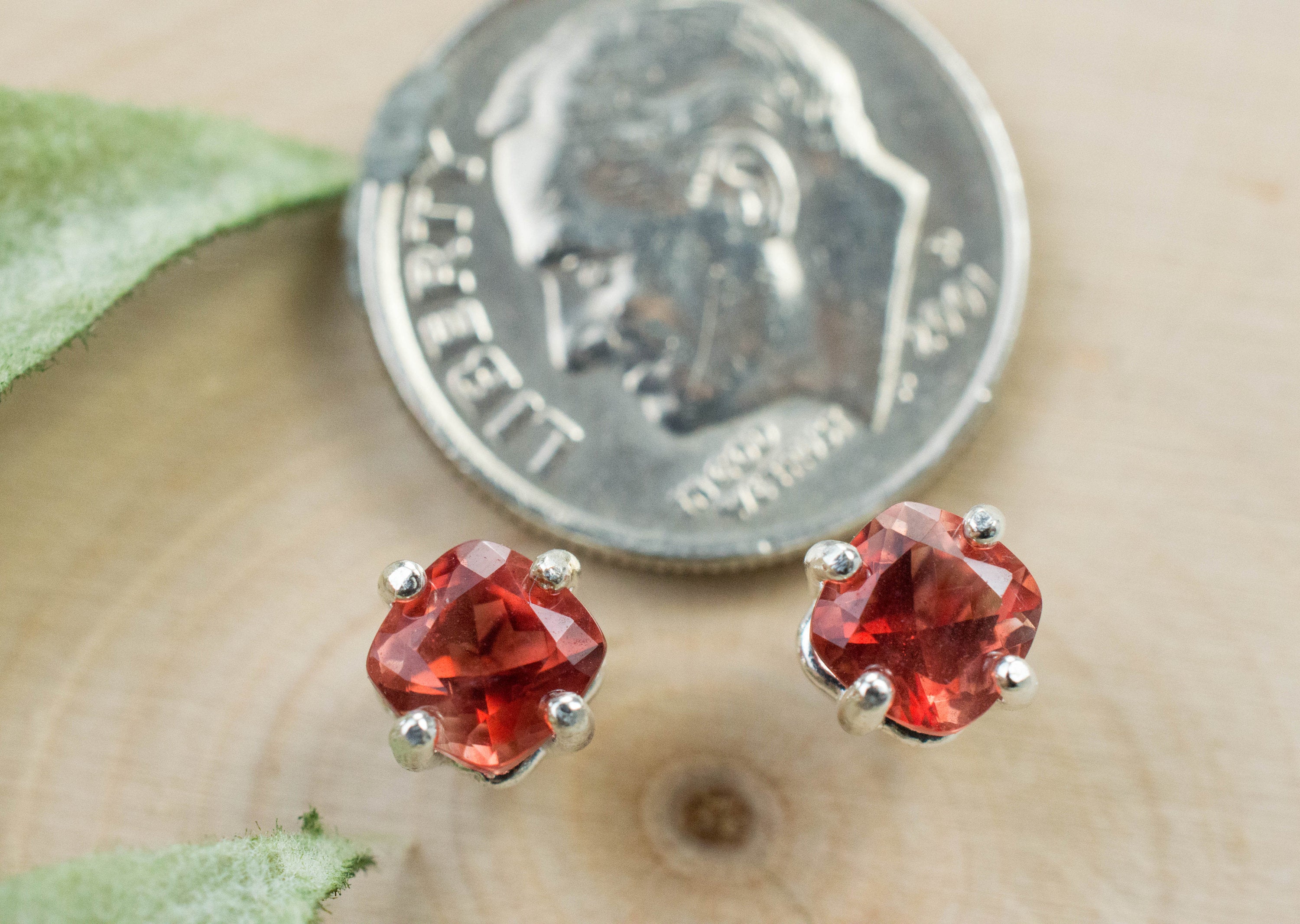 Red Oregon Sunstone Earrings; Natural Untreated USA Sunstone; 1.040cts - Mark Oliver Gems