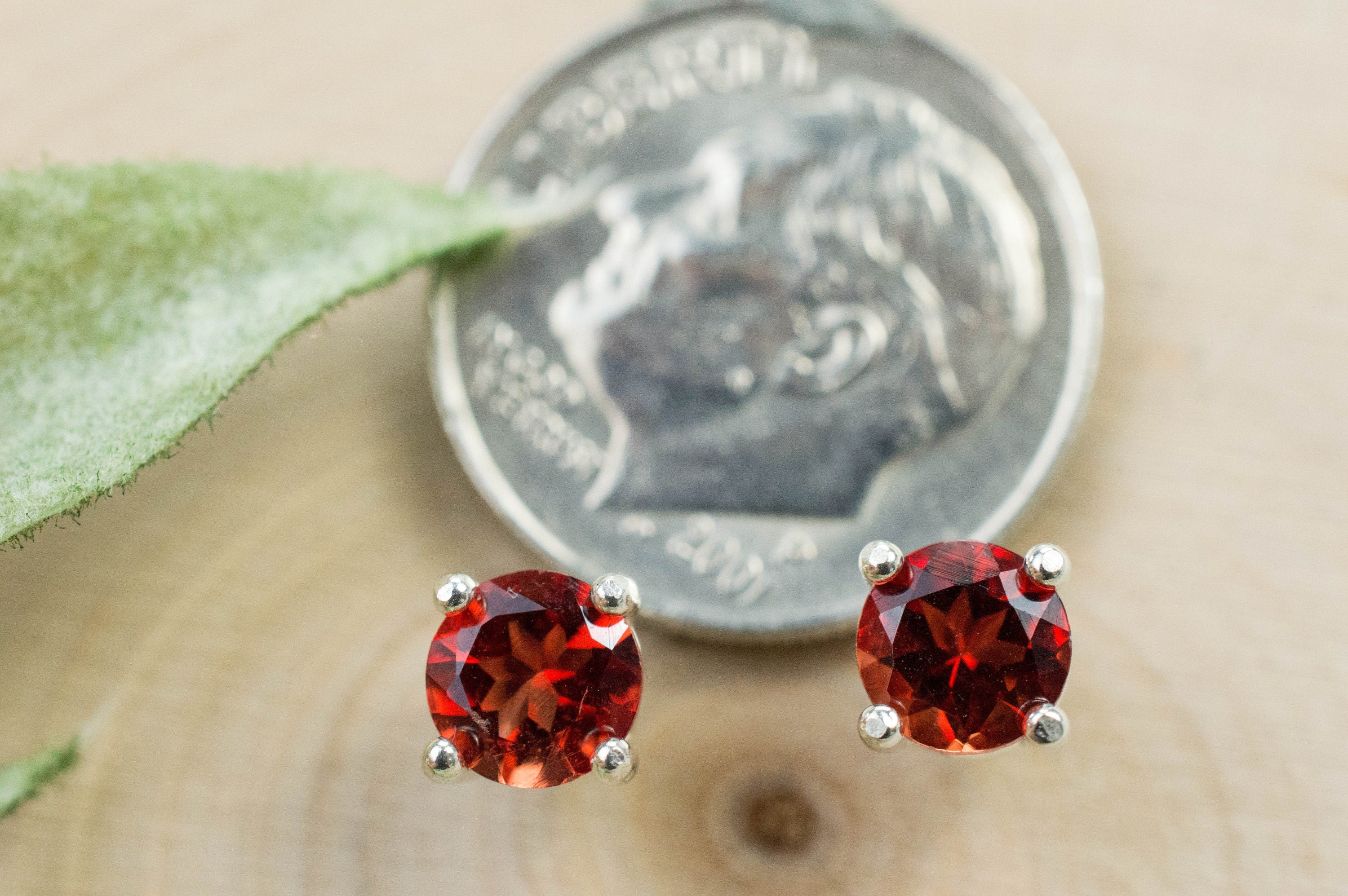 Red Oregon Sunstone Earrings; Natural Untreated USA Sunstone; 0.945cts - Mark Oliver Gems