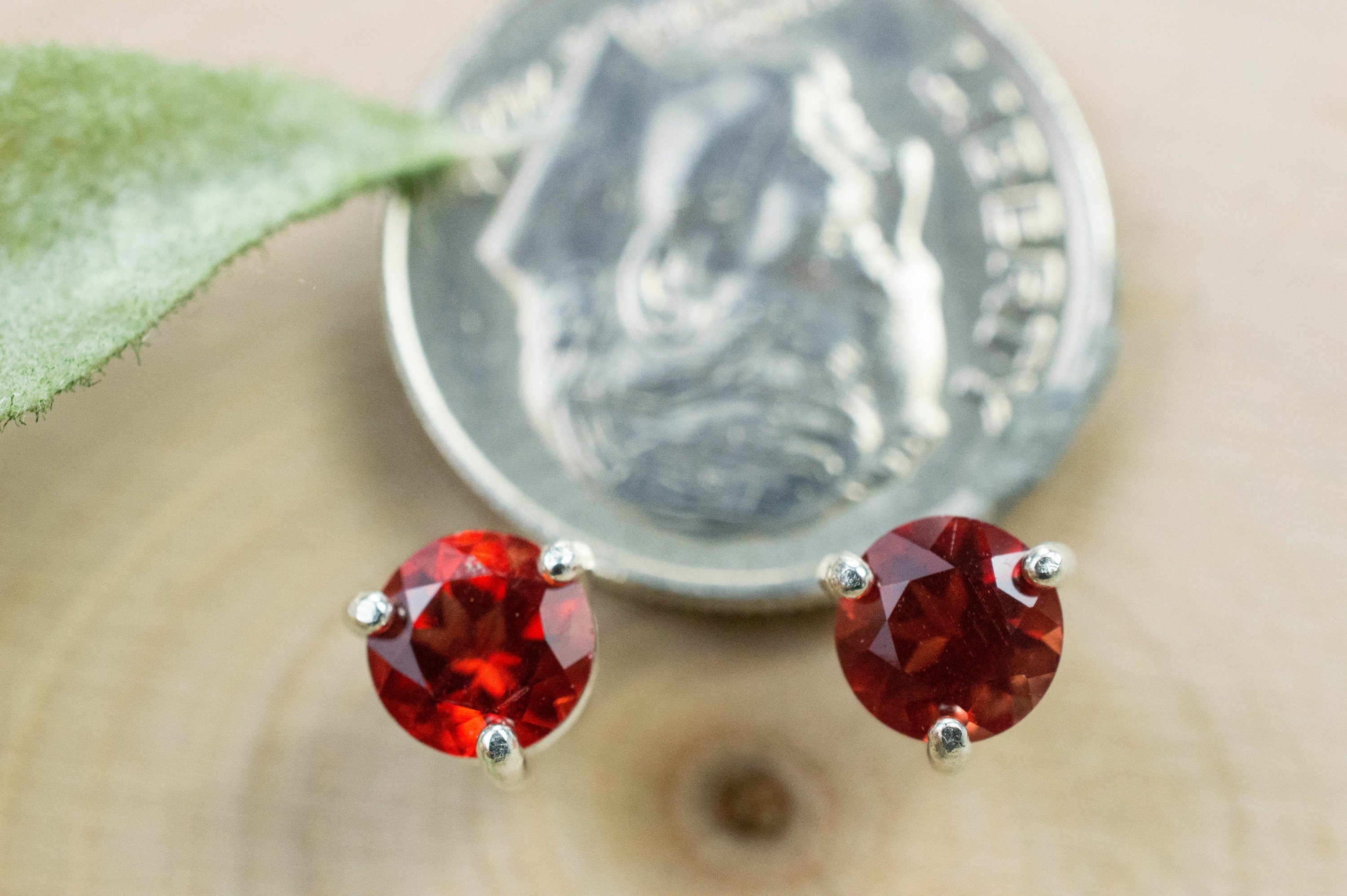 Red Oregon Sunstone Earrings; Natural Untreated USA Sunstone; 0.940cts - Mark Oliver Gems