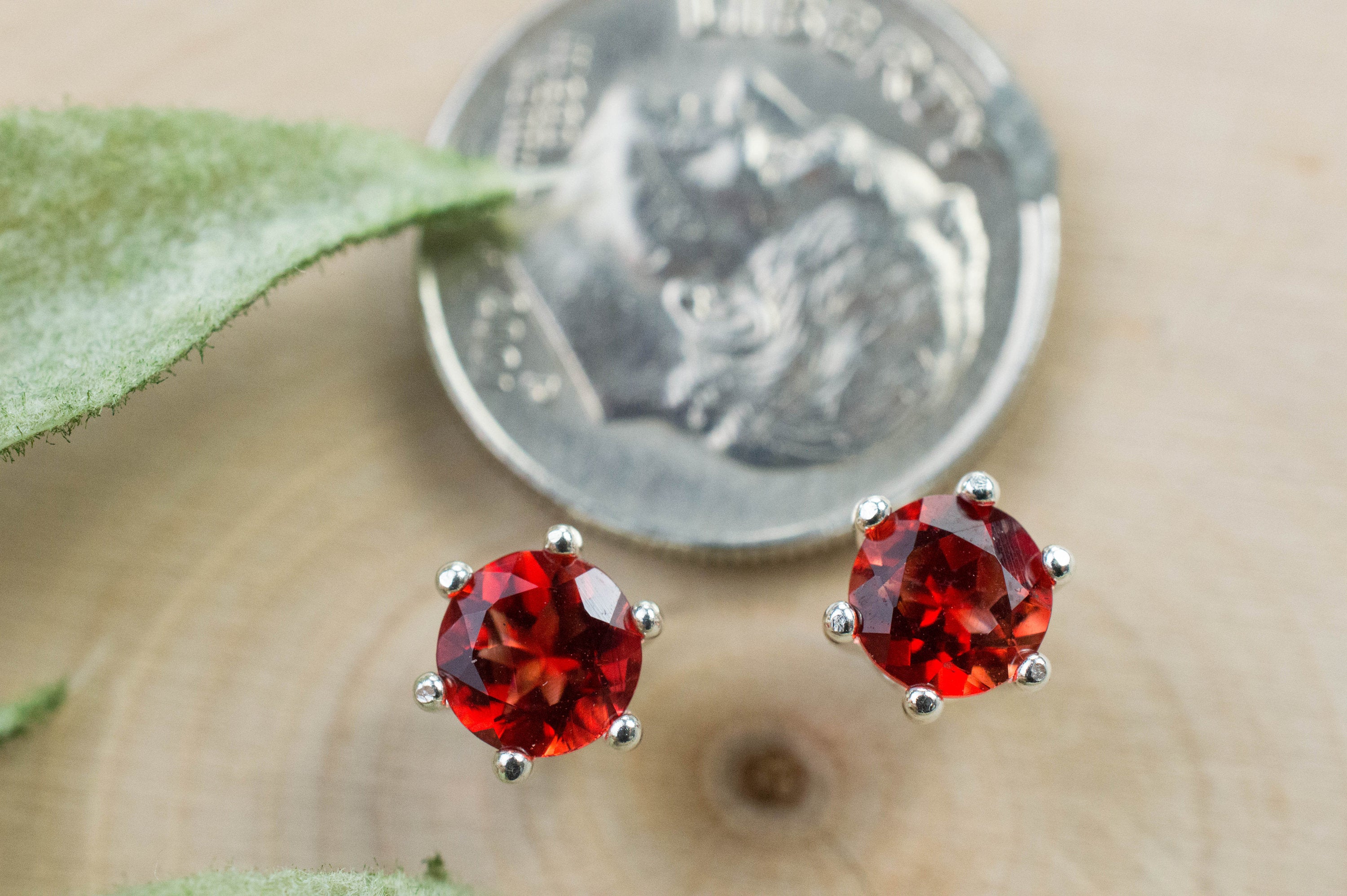 Red Oregon Sunstone Earrings; Natural Untreated USA Sunstone; 0.935cts - Mark Oliver Gems