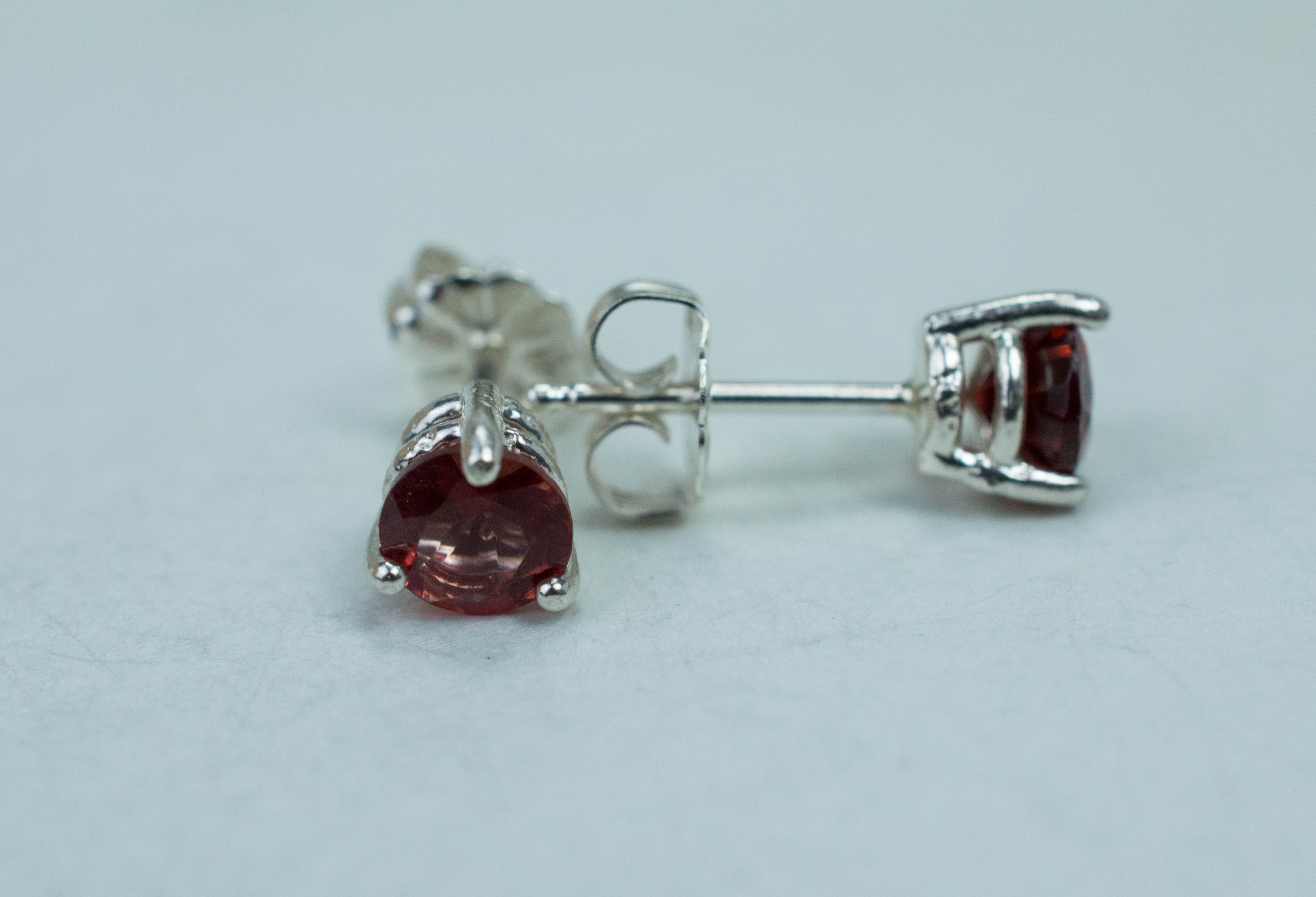 Red Oregon Sunstone Earrings; Natural Untreated USA Sunstone; 0.880cts - Mark Oliver Gems