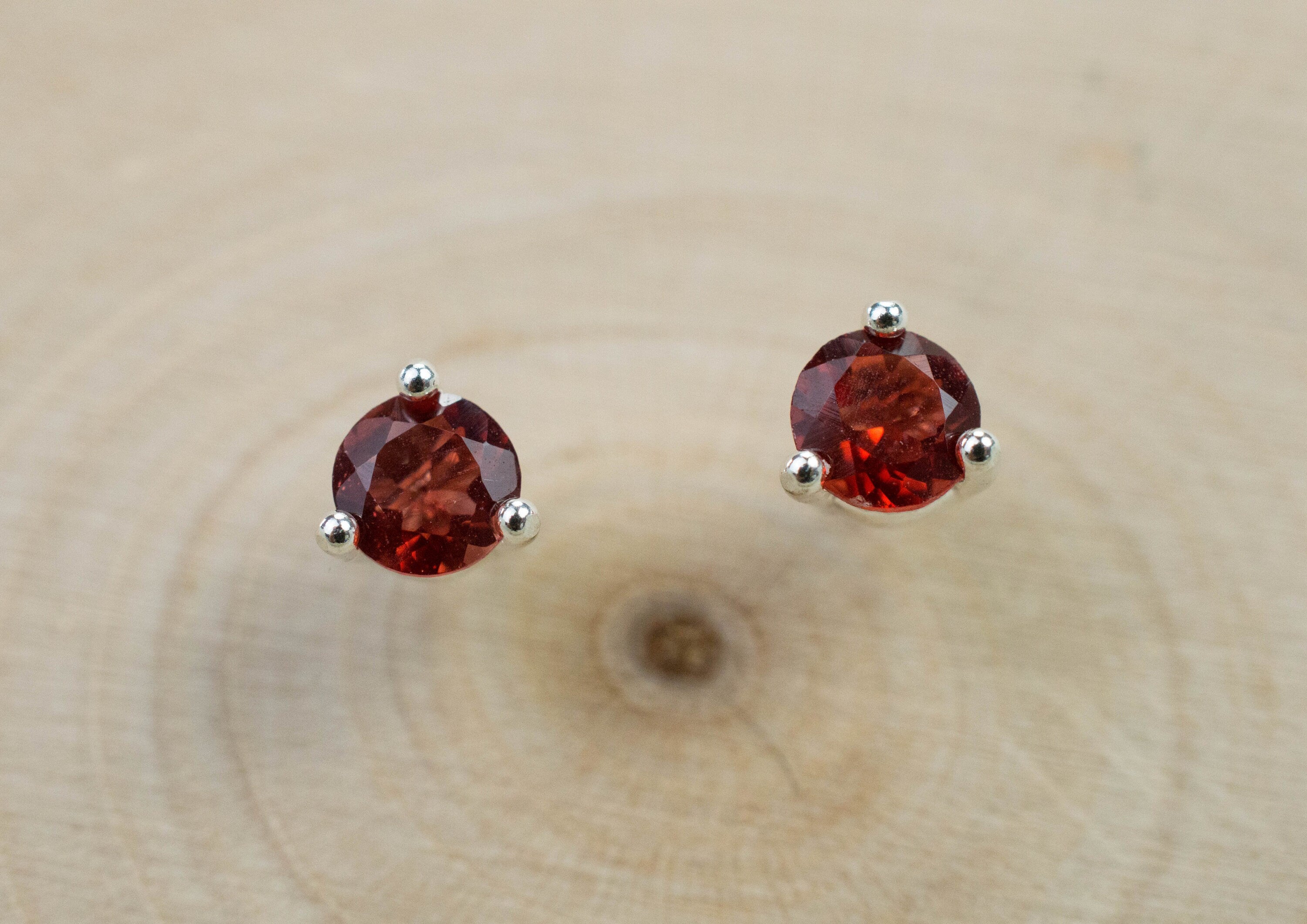 Red Oregon Sunstone Earrings; Natural Untreated USA Sunstone; 0.435cts - Mark Oliver Gems