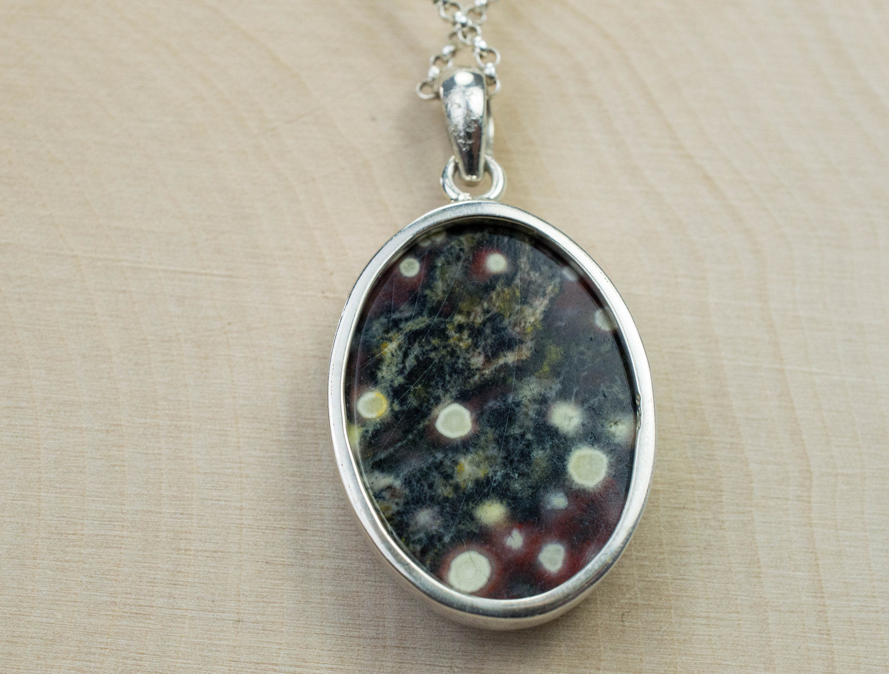 Ocean Jasper Pendant; Genuine Untreated Madagascan Jasper - Mark Oliver Gems