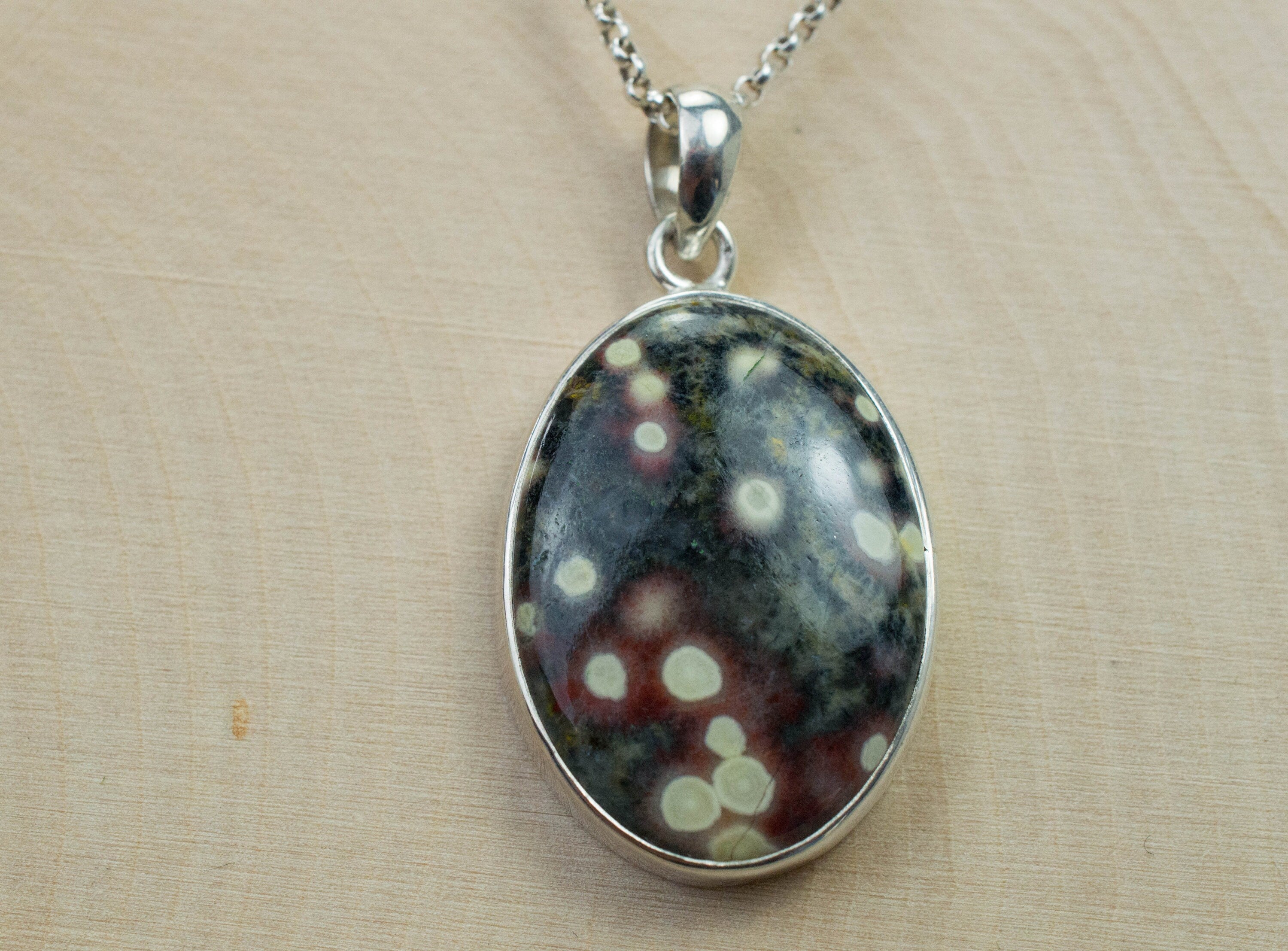 Ocean Jasper Pendant; Genuine Untreated Madagascan Jasper - Mark Oliver Gems