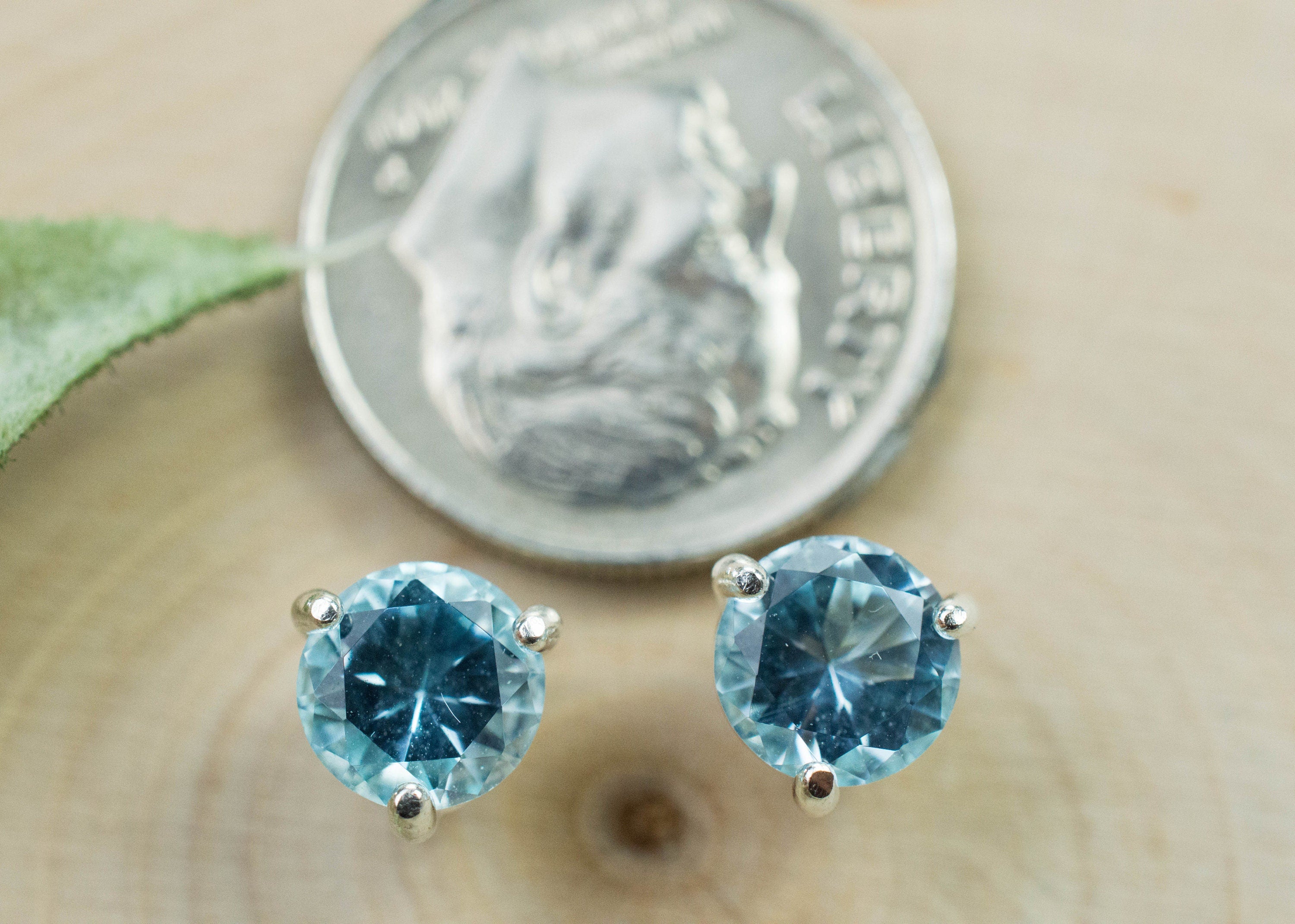 Blue Topaz Earrings; Genuine Brazilian Topaz; 1.830cts - Mark Oliver Gems