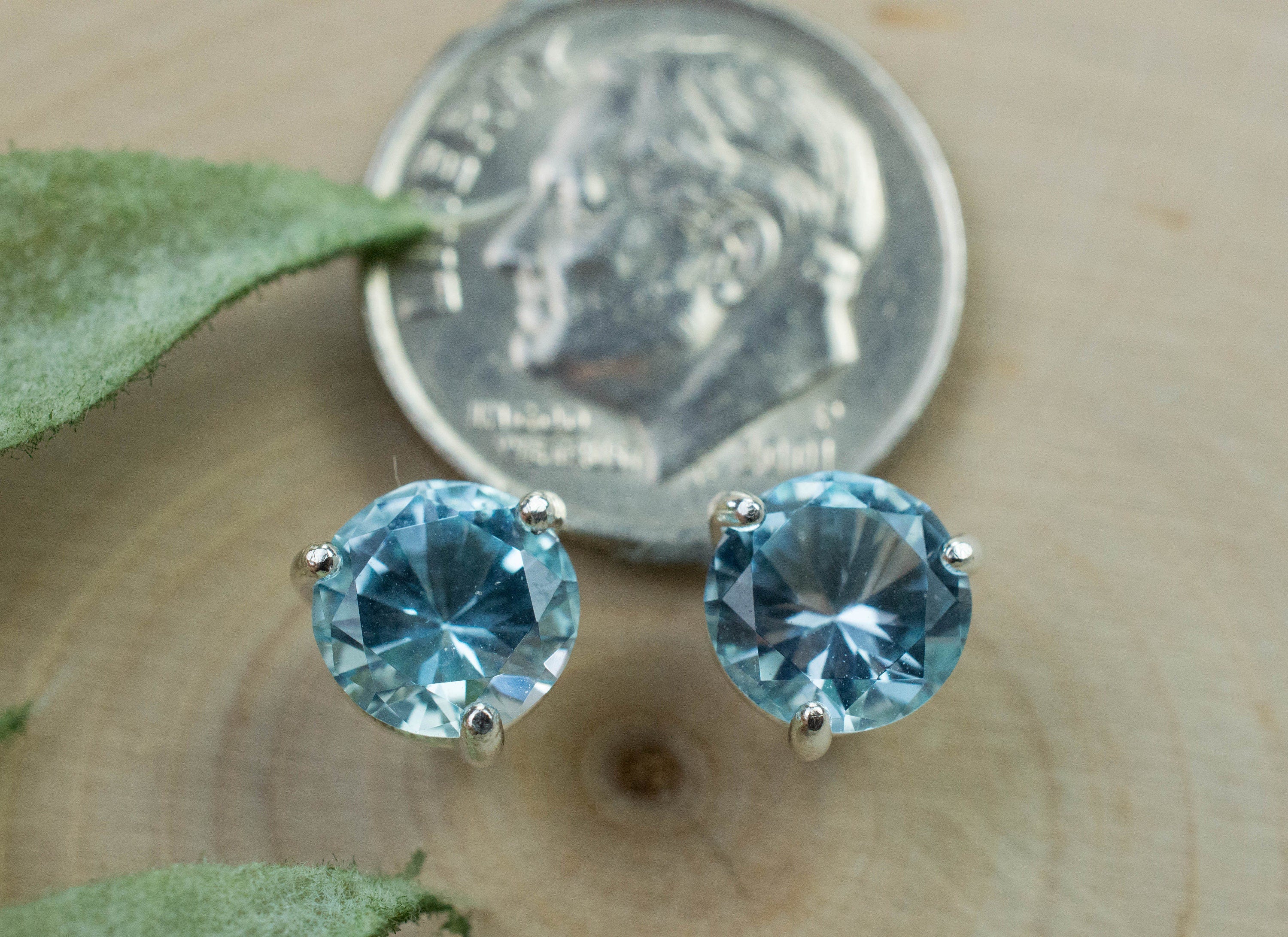 Blue Topaz Earrings; Genuine Brazilian Topaz; 2.635cts - Mark Oliver Gems