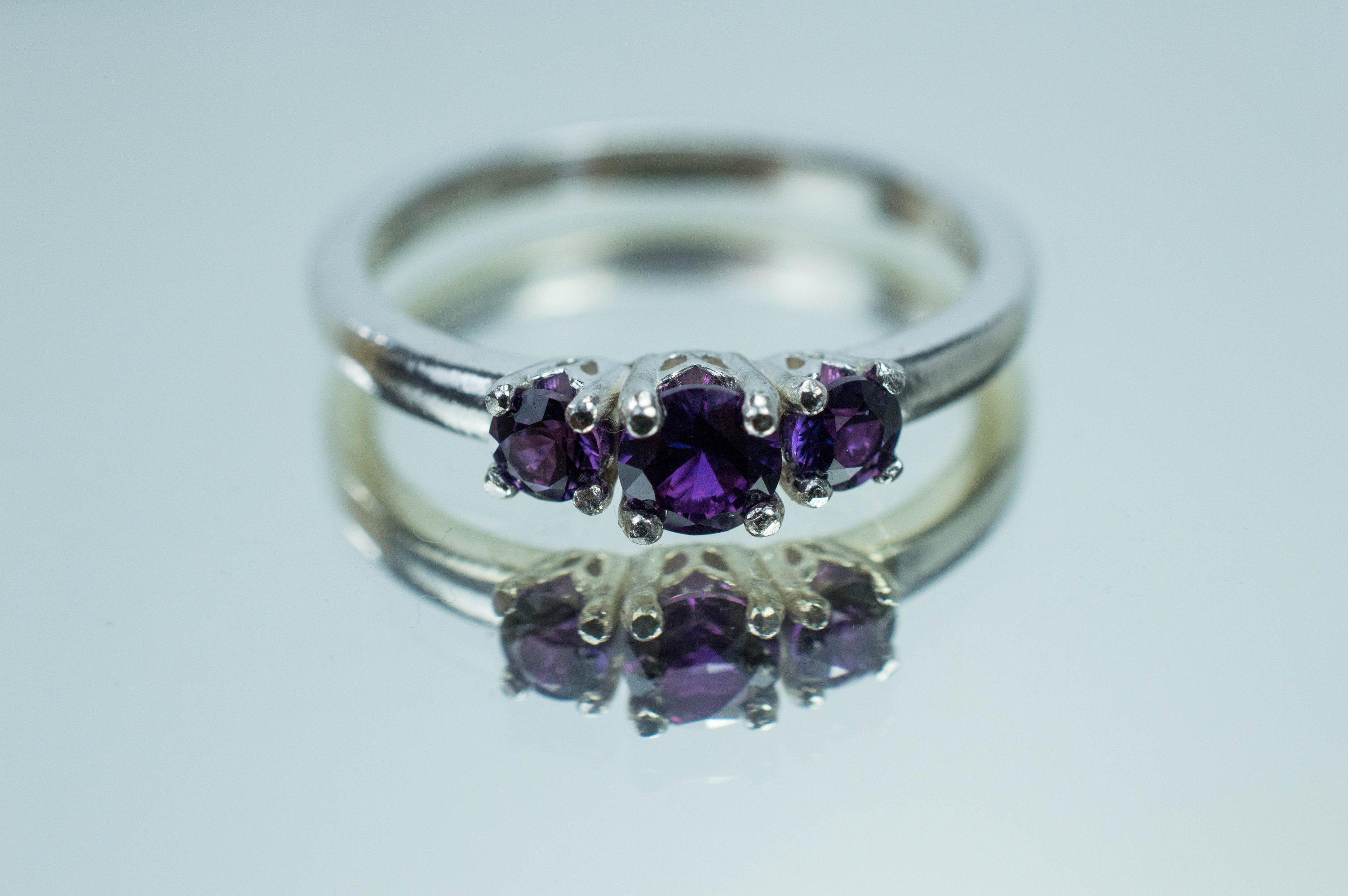 Purple Sapphire Ring, Genuine Untreated Madagascar Sapphires - Mark Oliver Gems